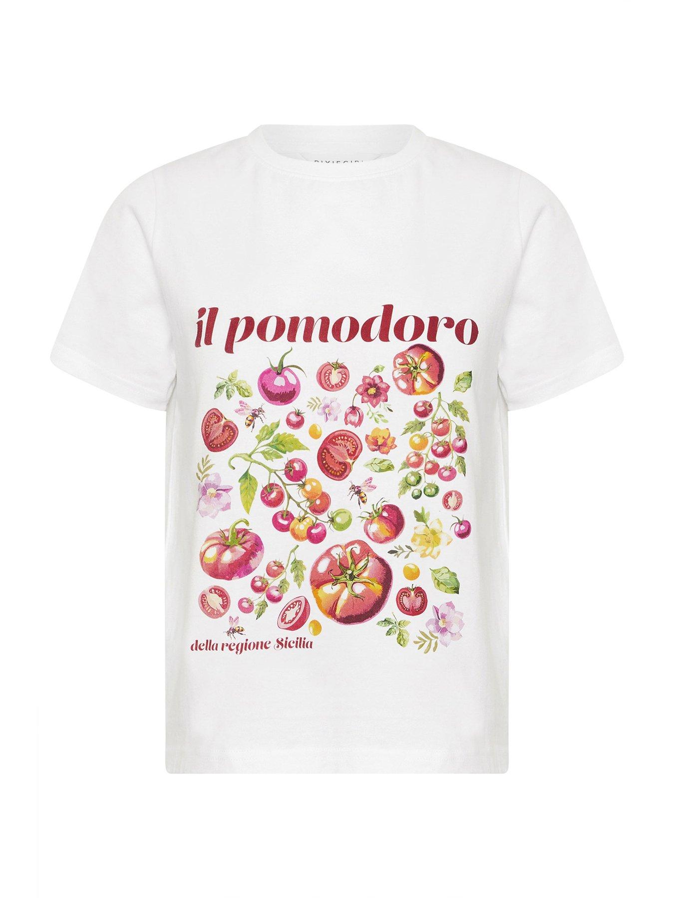 Image 5 of 5 of PixieGirl Petite Pomodoro Tomato T-Shirt - Cream