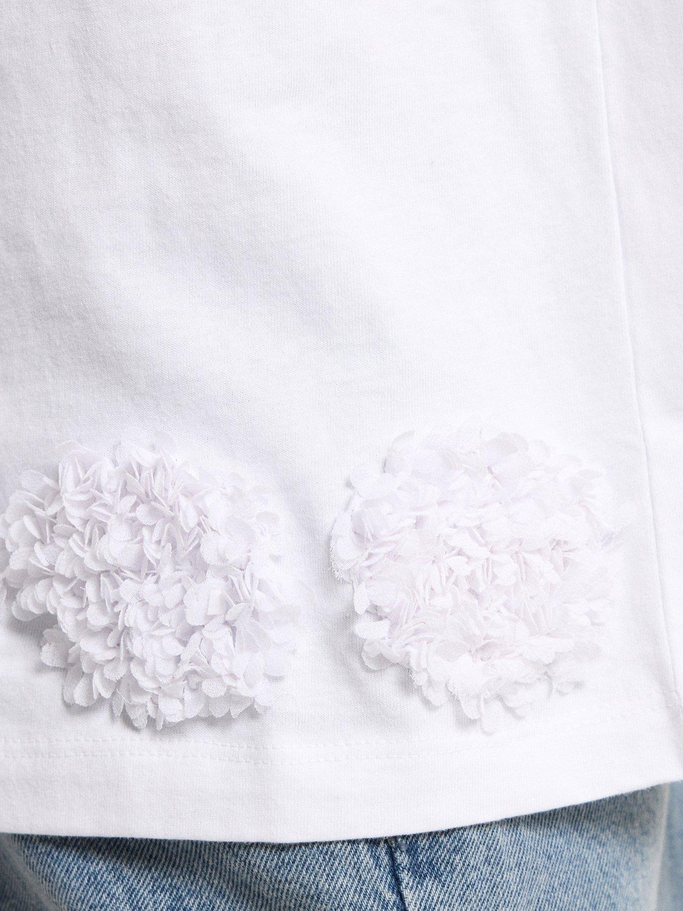 Image 4 of 4 of PixieGirl Petite Flower Hem T-shirt