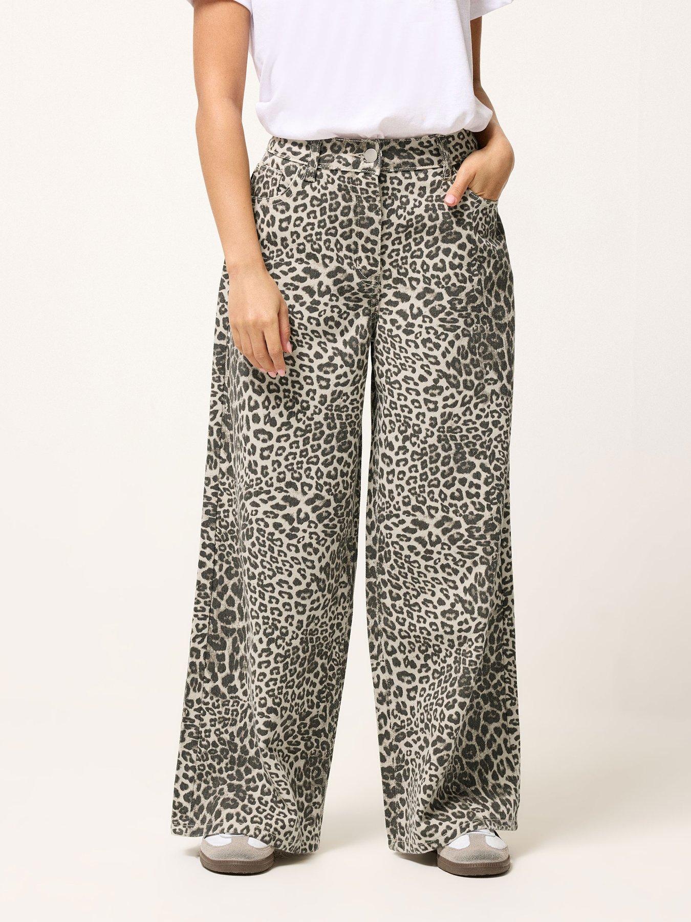 Image 4 of 6 of PixieGirl Petite Animal Wide Leg Jeans