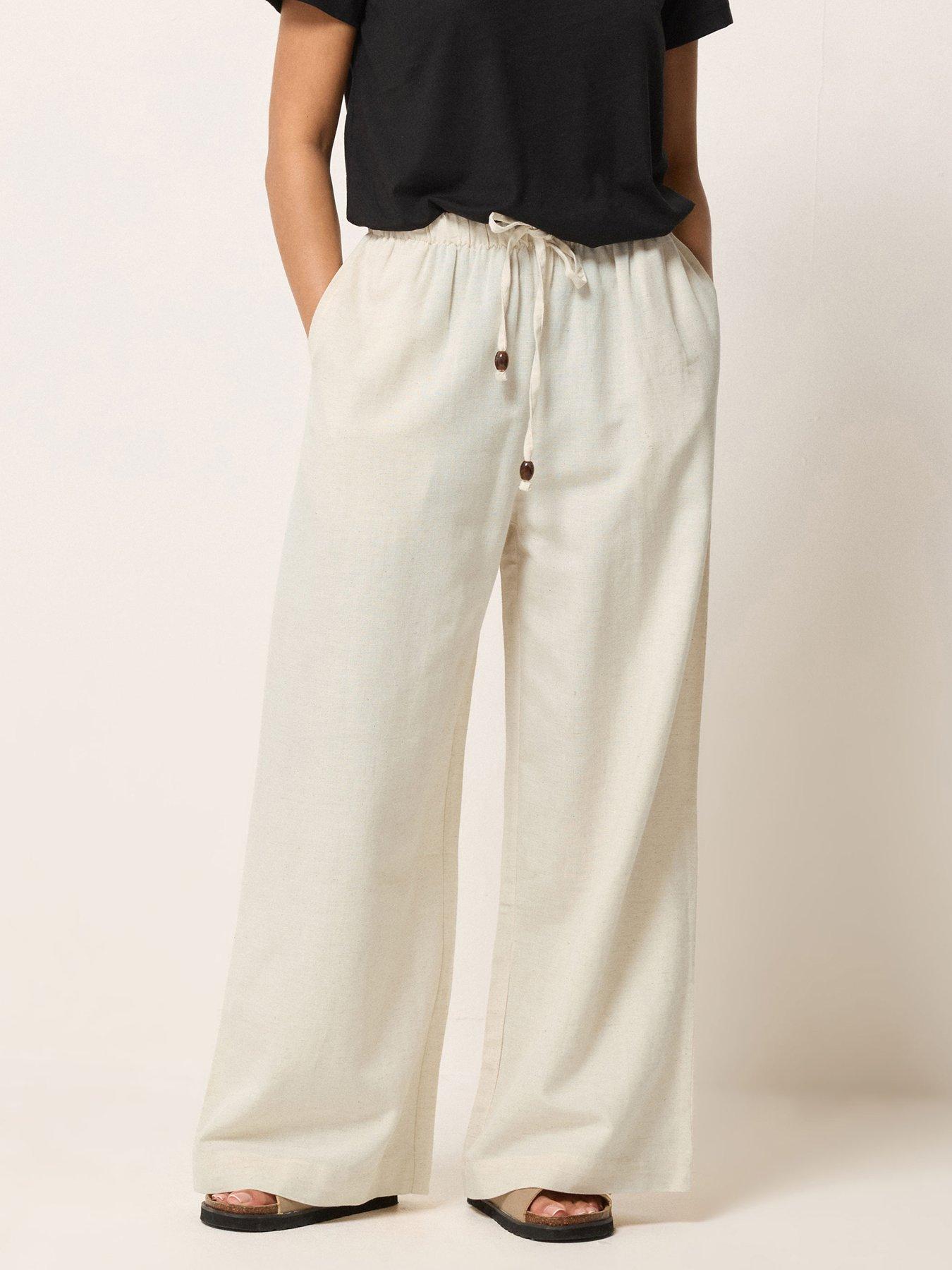 PixieGirl Petite Bead Drawstring Wide Leg Trousers - Black