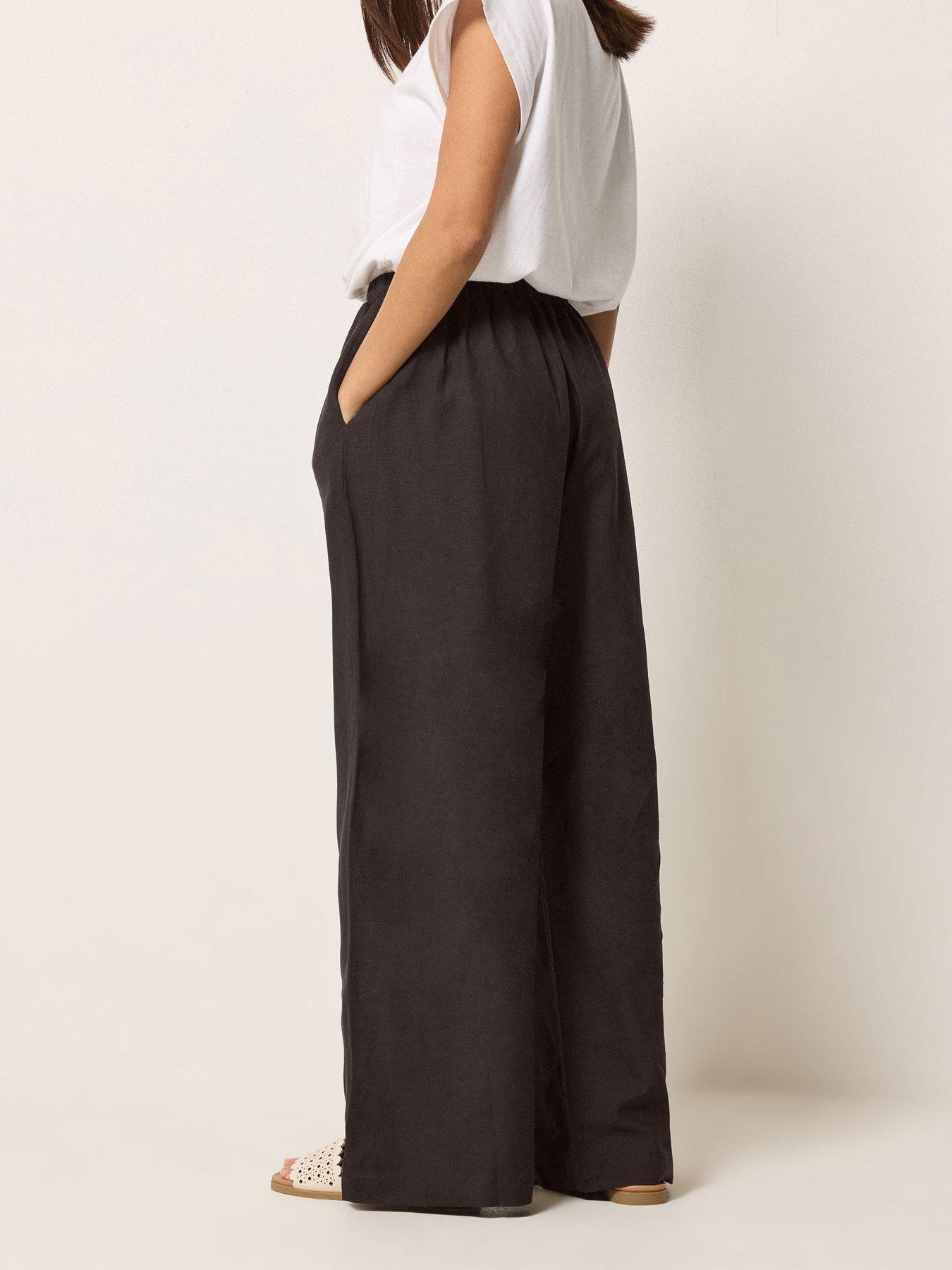 Image 2 of 5 of PixieGirl Petite Bead Drawstring Wide Leg Trousers