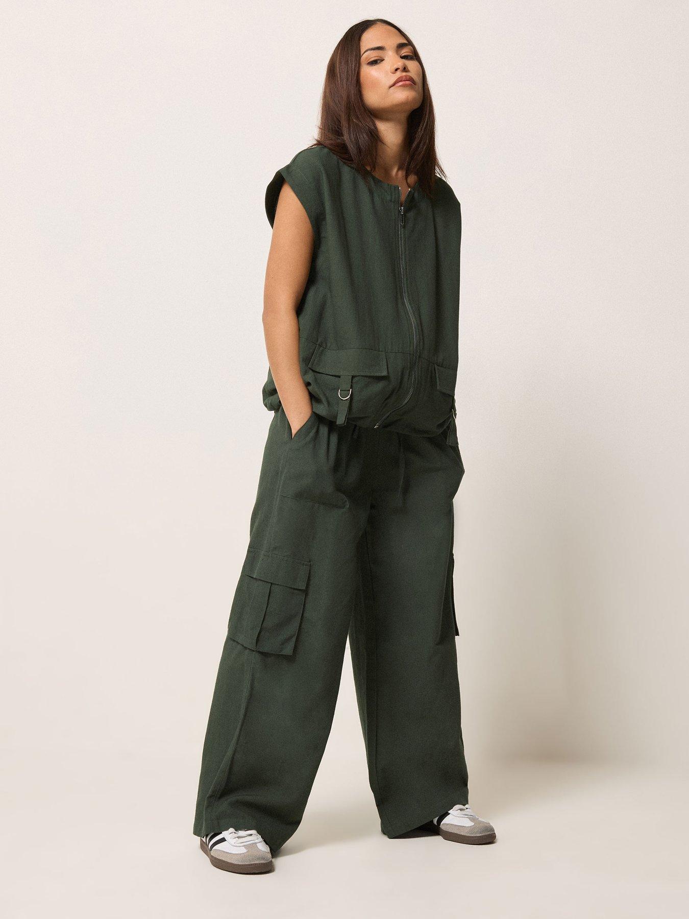 Image 3 of 5 of PixieGirl Petite Gilet Containing Linen - Green