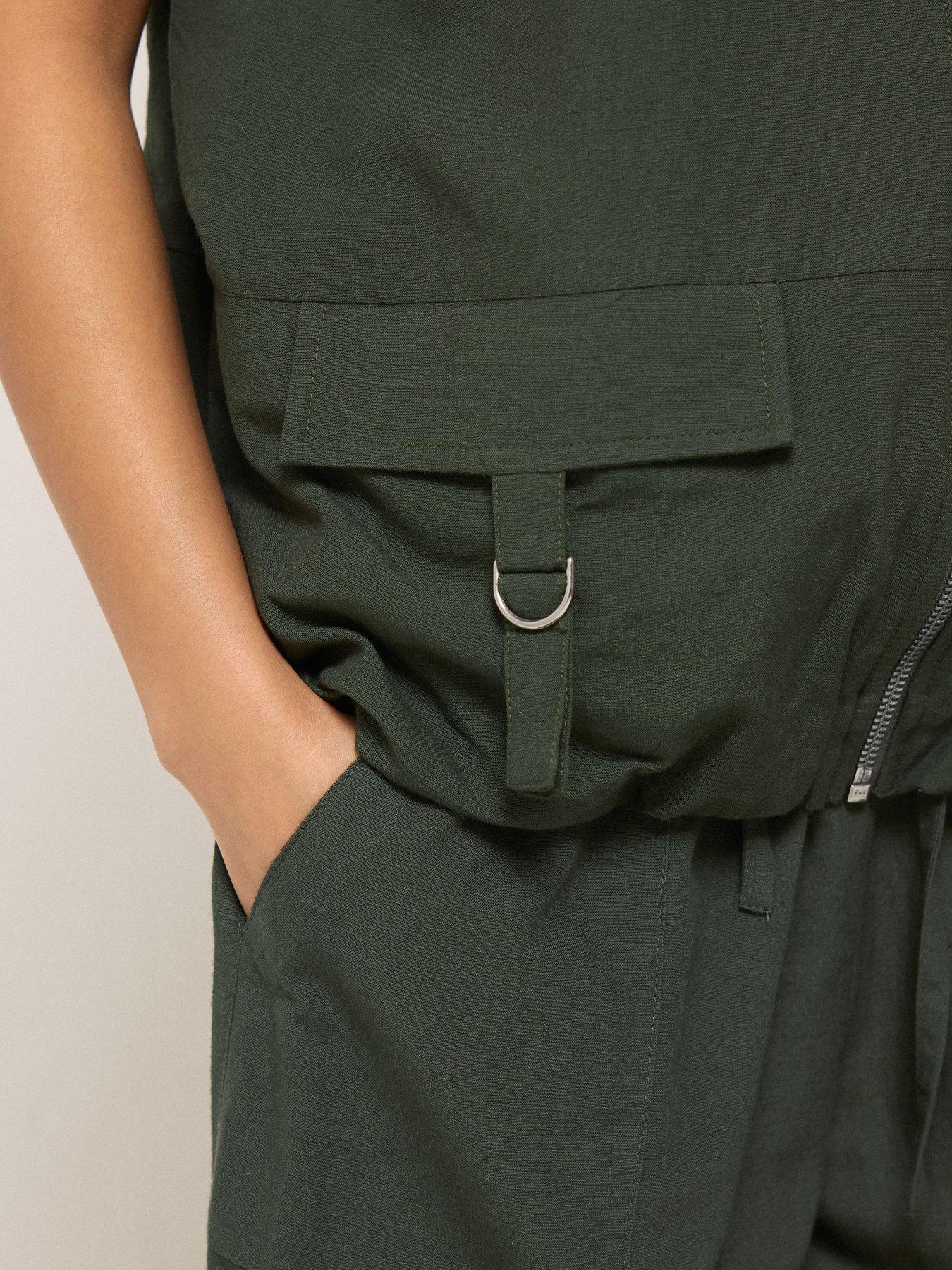 Image 4 of 5 of PixieGirl Petite Gilet Containing Linen - Green