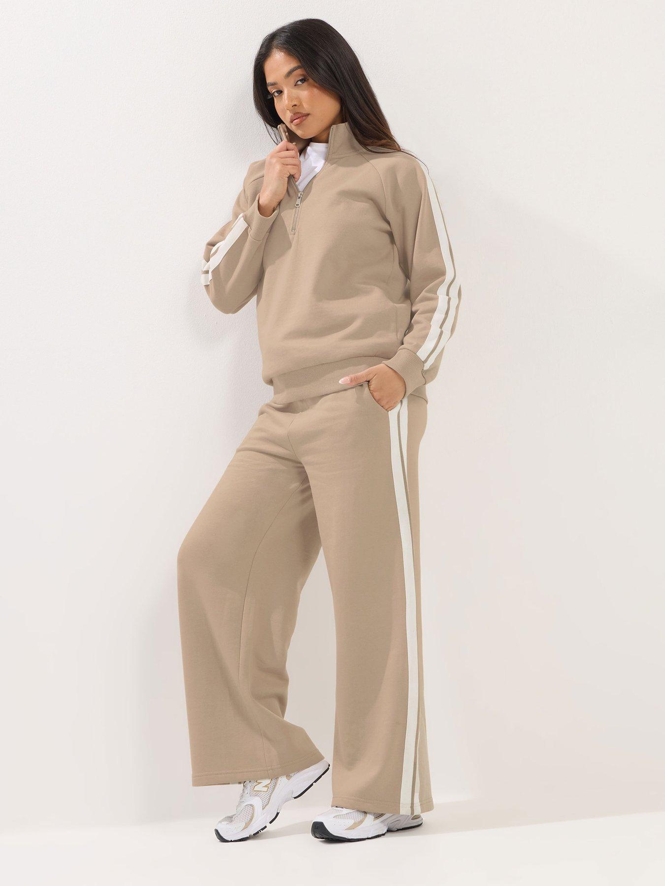 Image 3 of 5 of PixieGirl Petite 2 Side Stripe Wide Leg Joggers
