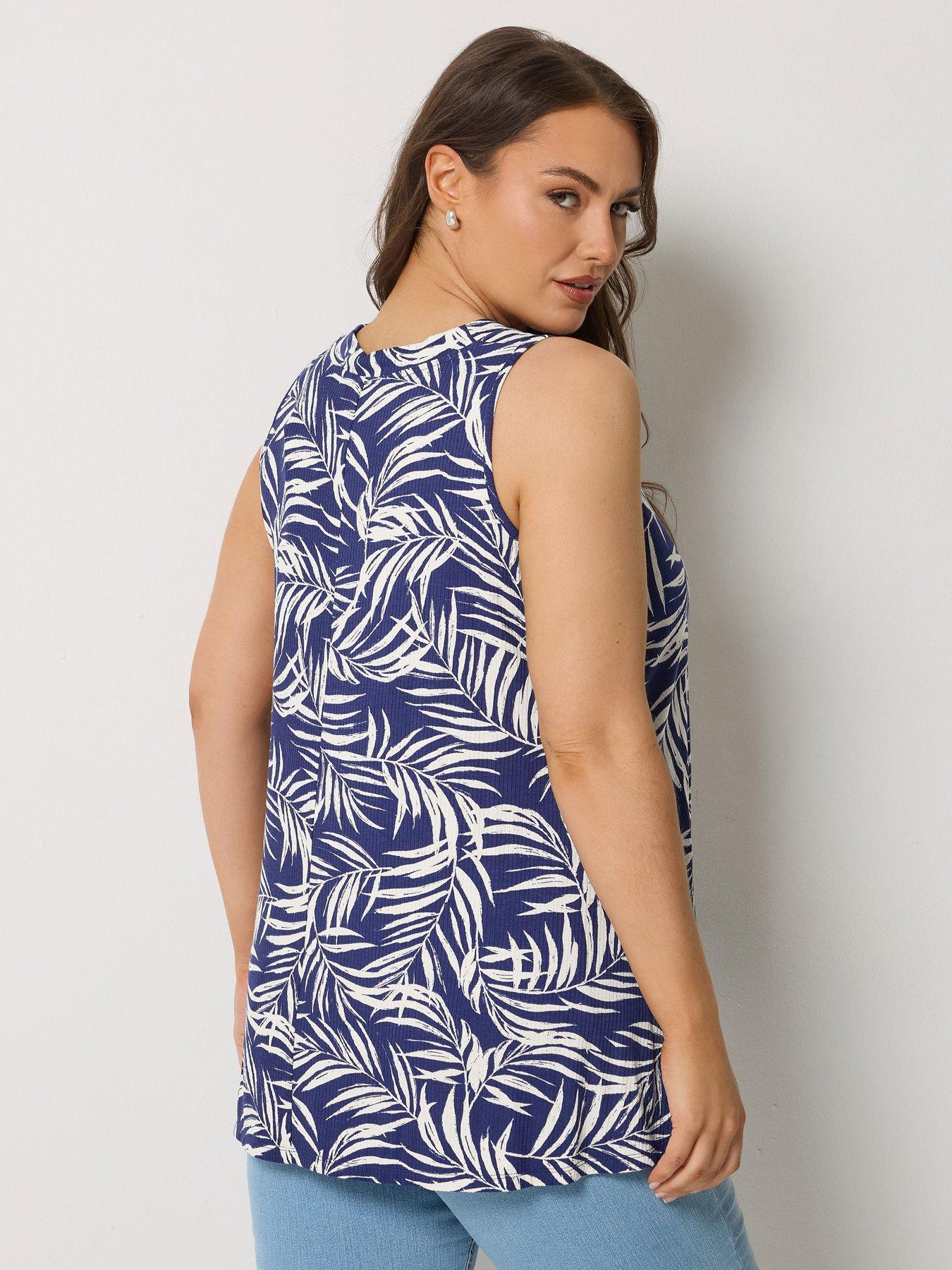 Image 2 of 5 of Yours Curve Rib Swing Printed Vest - Purple