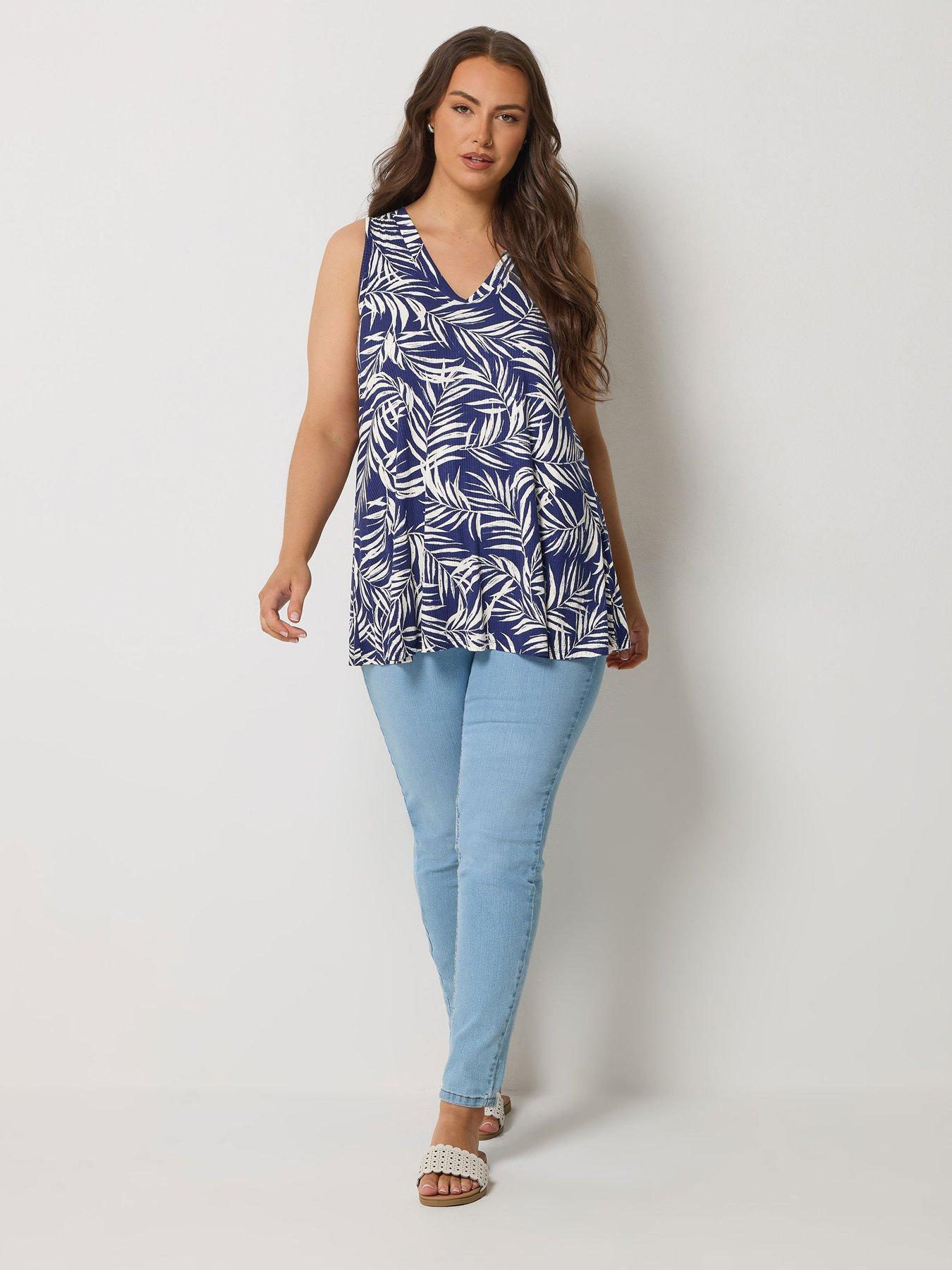Image 3 of 5 of Yours Curve Rib Swing Printed Vest - Purple