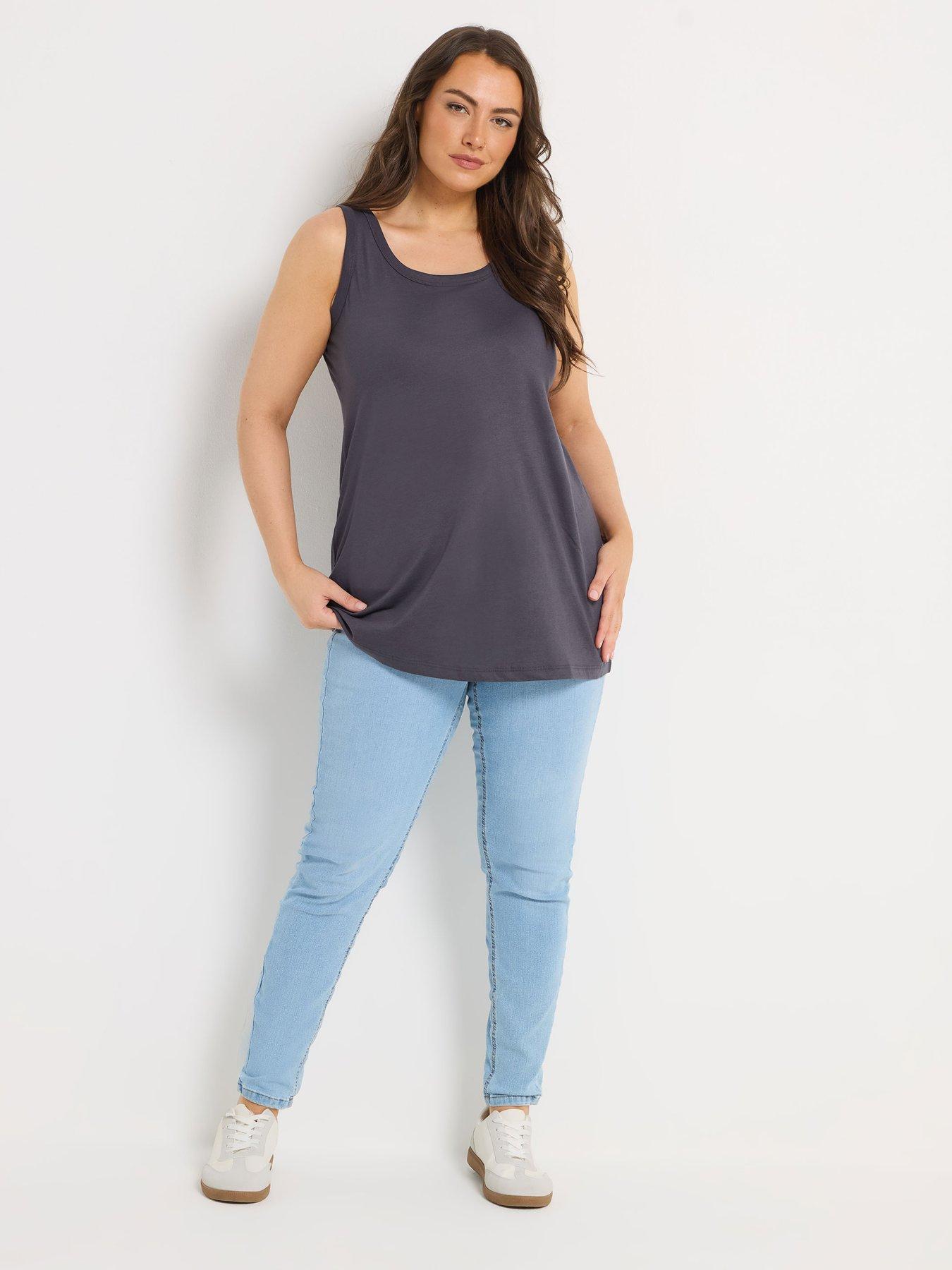 Image 4 of 6 of Yours Curve 3 Pack Core Basic Vests - Multi