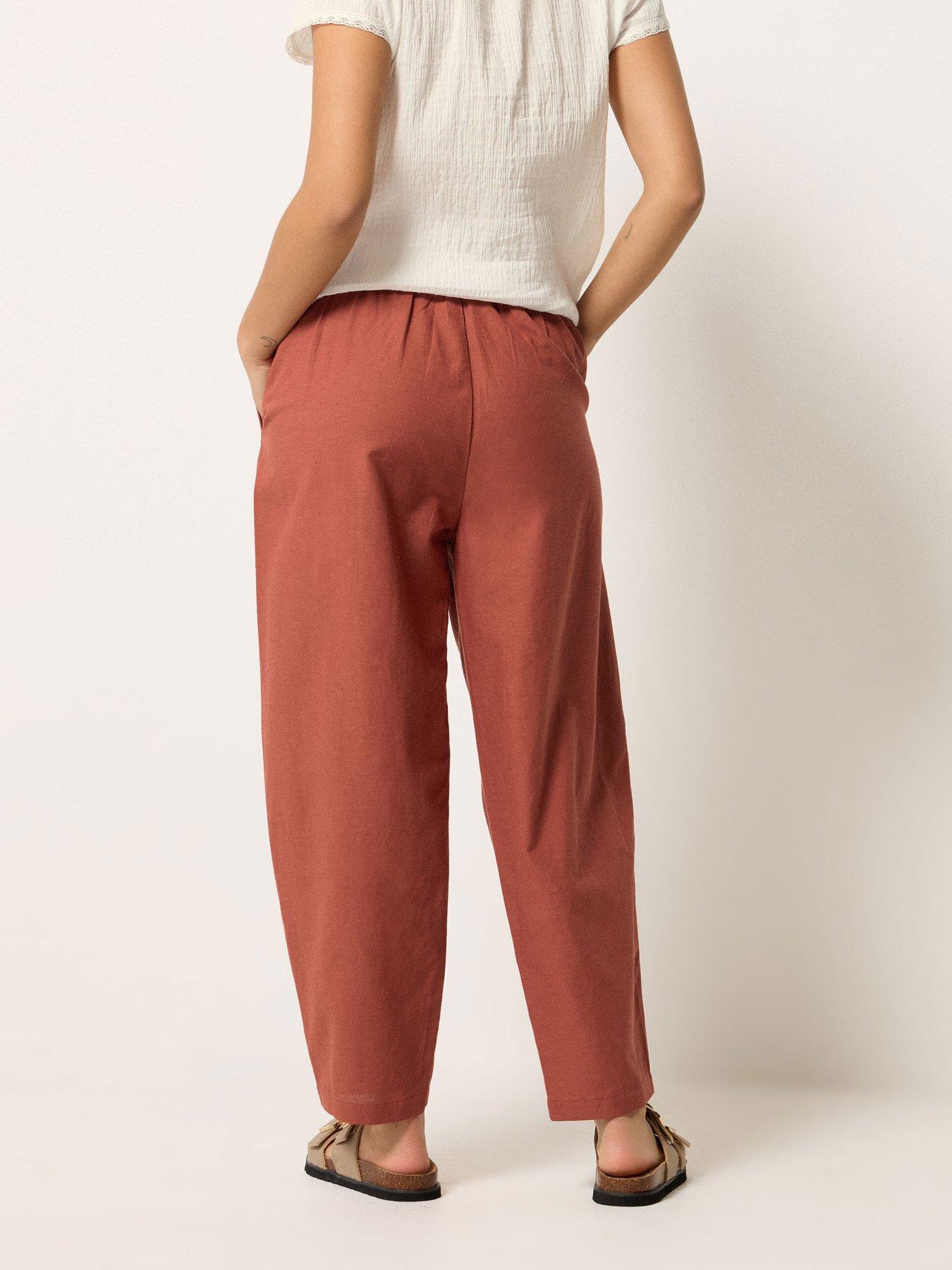 Image 2 of 4 of PixieGirl Petite Barrel Trousers Containing Linen