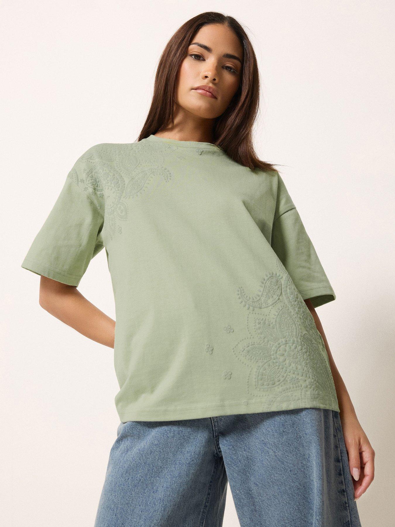 PixieGirl Petite Puff Paisley T-Shirt - Green