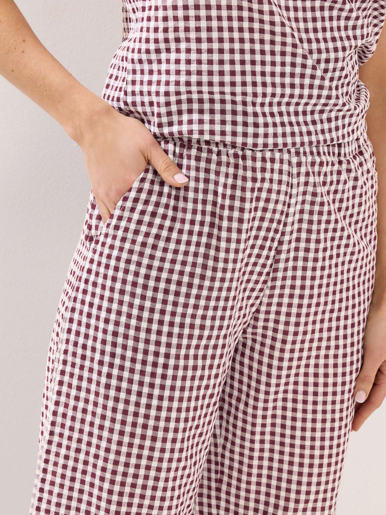 Image 4 of 4 of Long Tall Sally Tall Gingham Wide Leg Trousers 34"