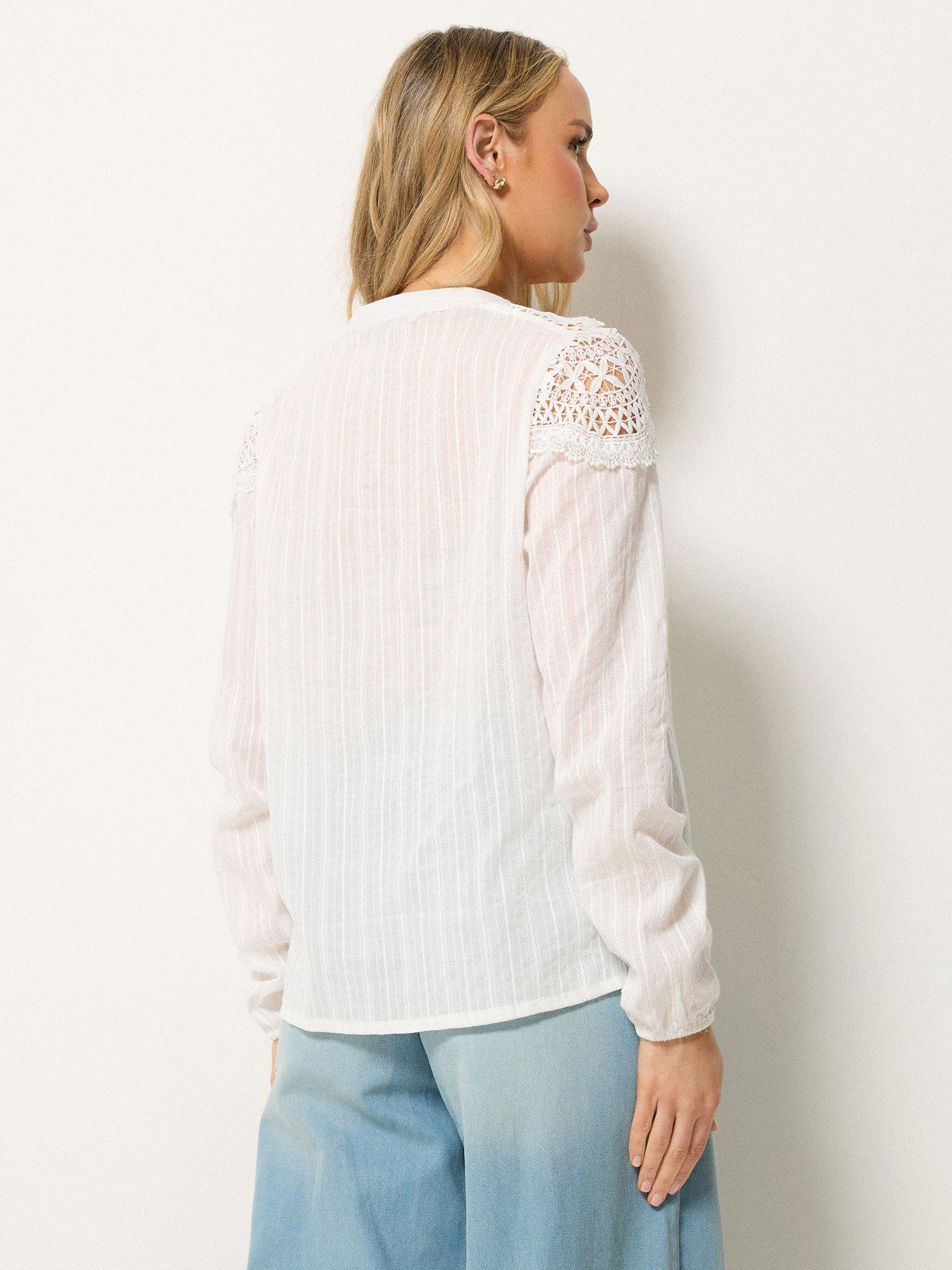Image 2 of 5 of Long Tall Sally Tall Open Lace Button Through Top