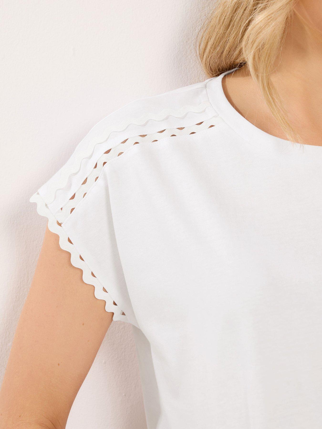 Image 5 of 6 of Long Tall Sally Ric Rac T-Shirt - White