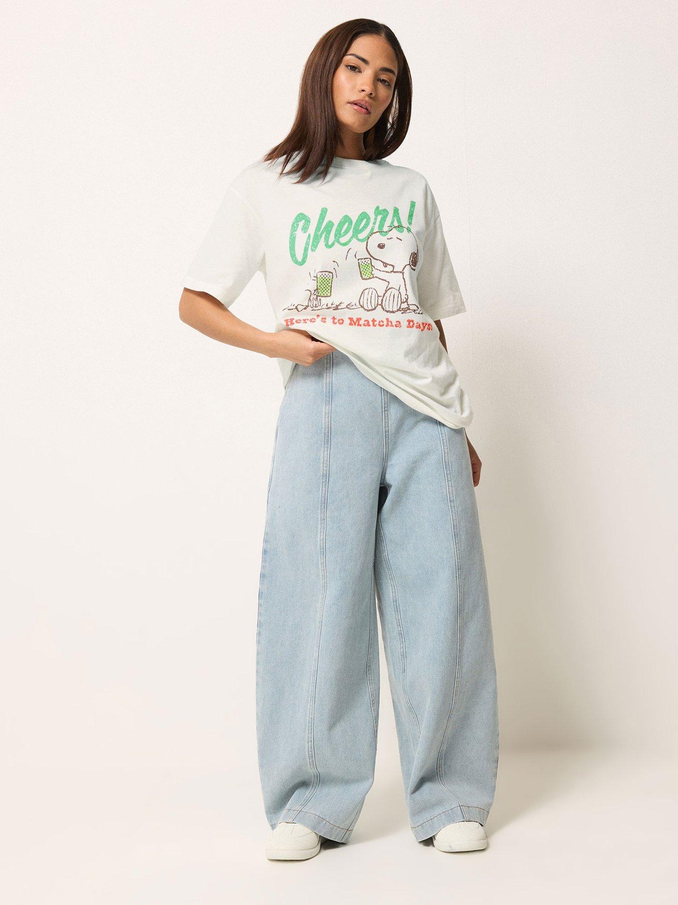 Image 3 of 4 of PixieGirl Petite Snoopy Matcha Days T-shirt