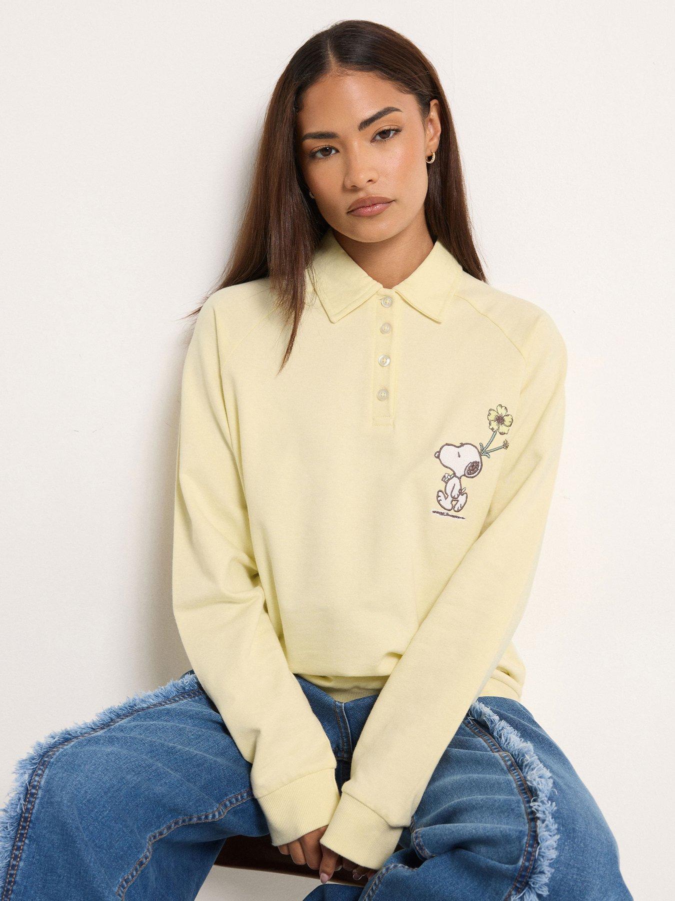 Image 1 of 4 of PixieGirl Petite Snoopy Buttercup Sweatshirt - Yellow