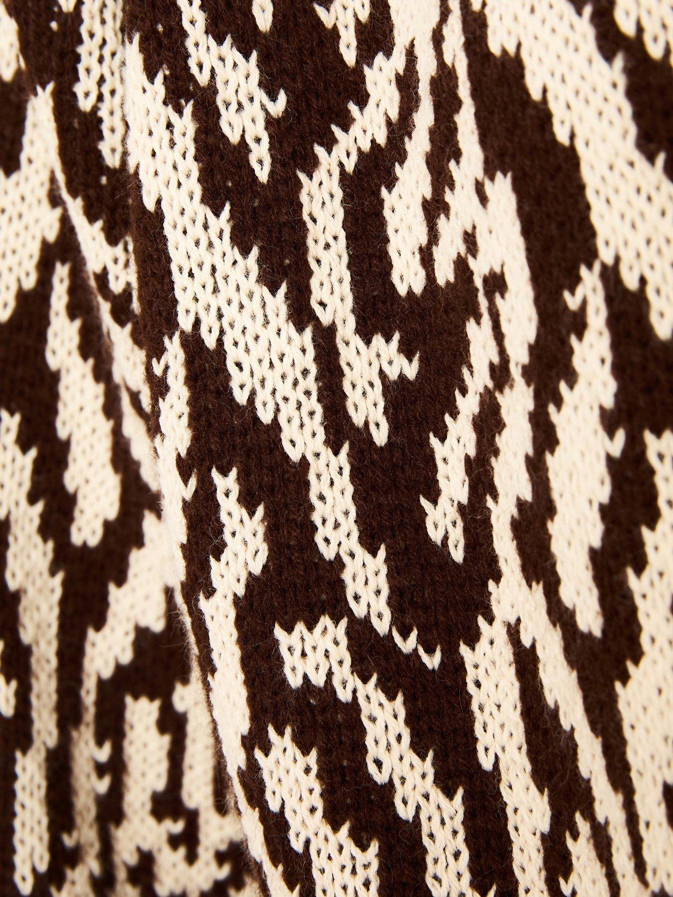 Image 6 of 6 of Quiz Brown Zebra Print Cropped Cardigan