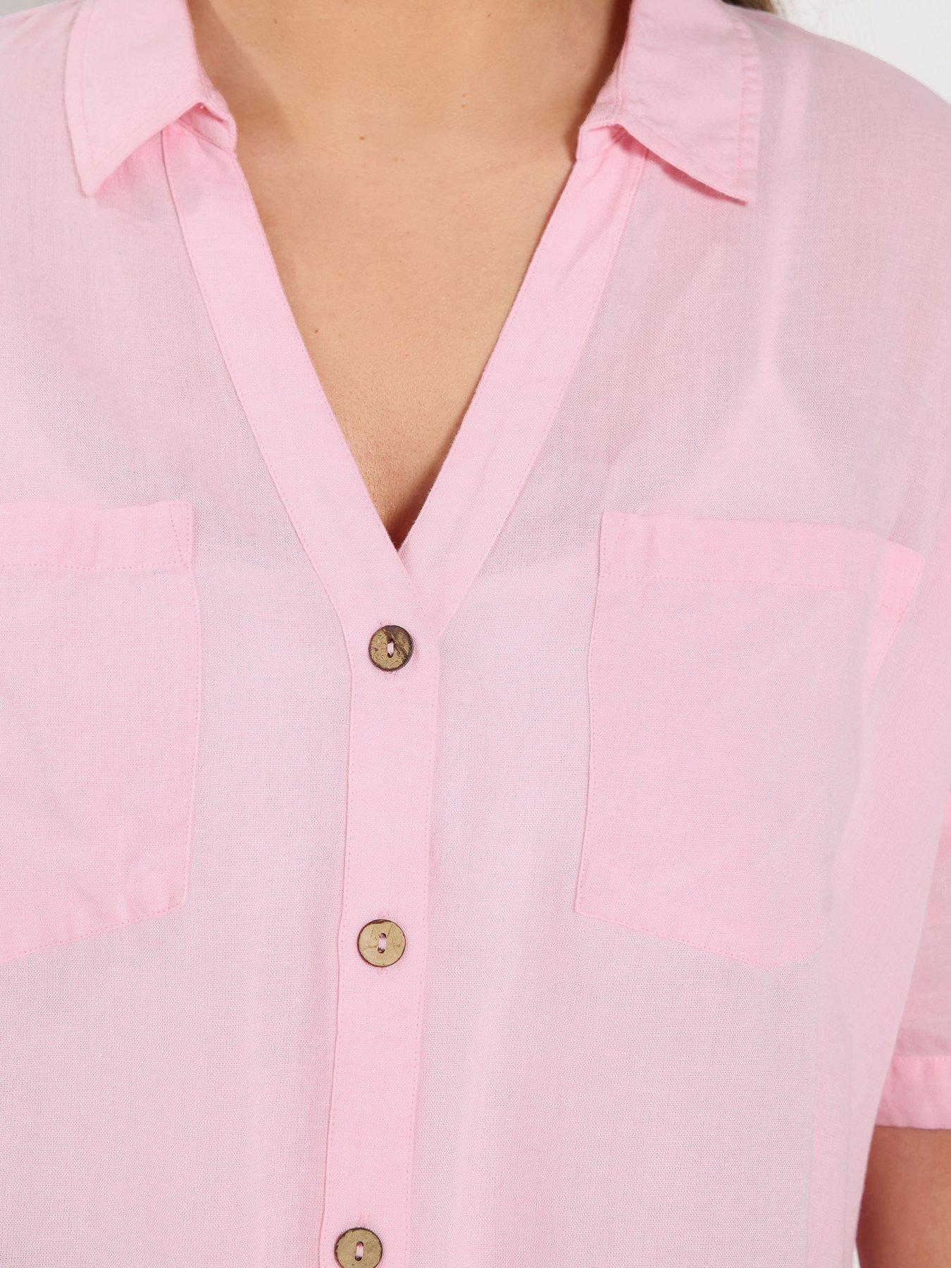Image 4 of 5 of Yours Curve Desert Shirt - Pink