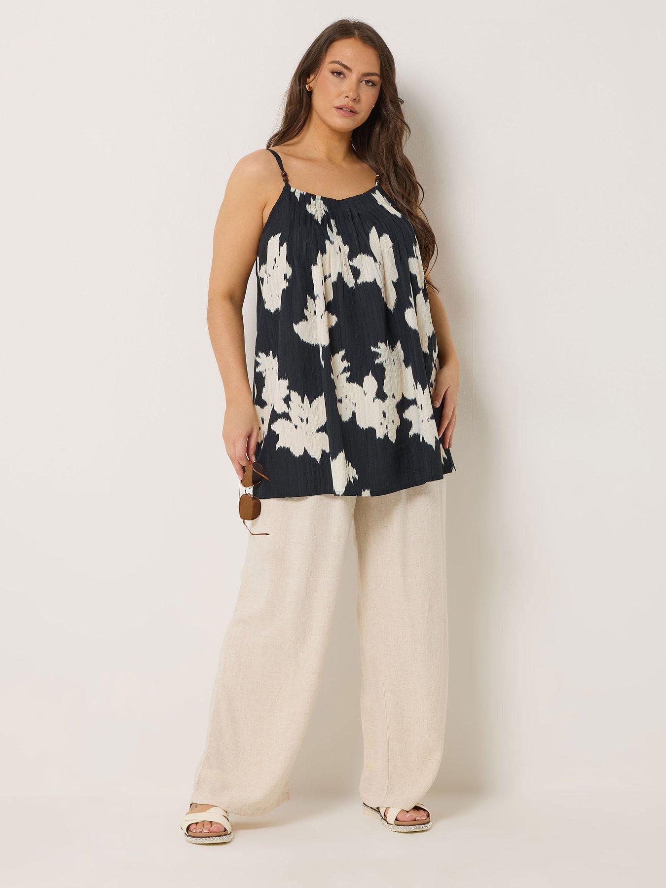 Image 3 of 5 of Yours Curve Pleated Cami Vest - Black