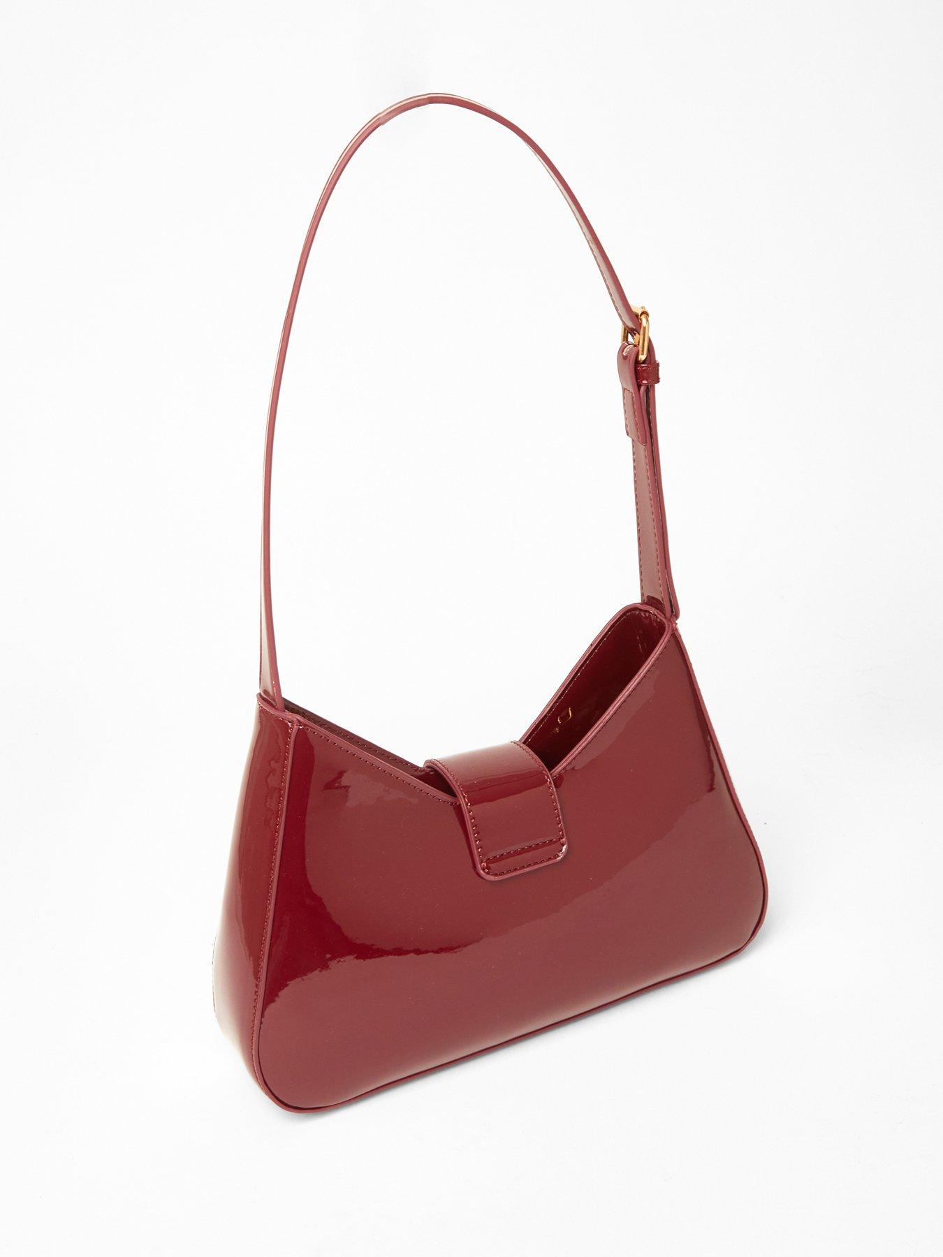 Image 4 of 5 of Quiz Burgundy Buckle Detail Shoulder Bag