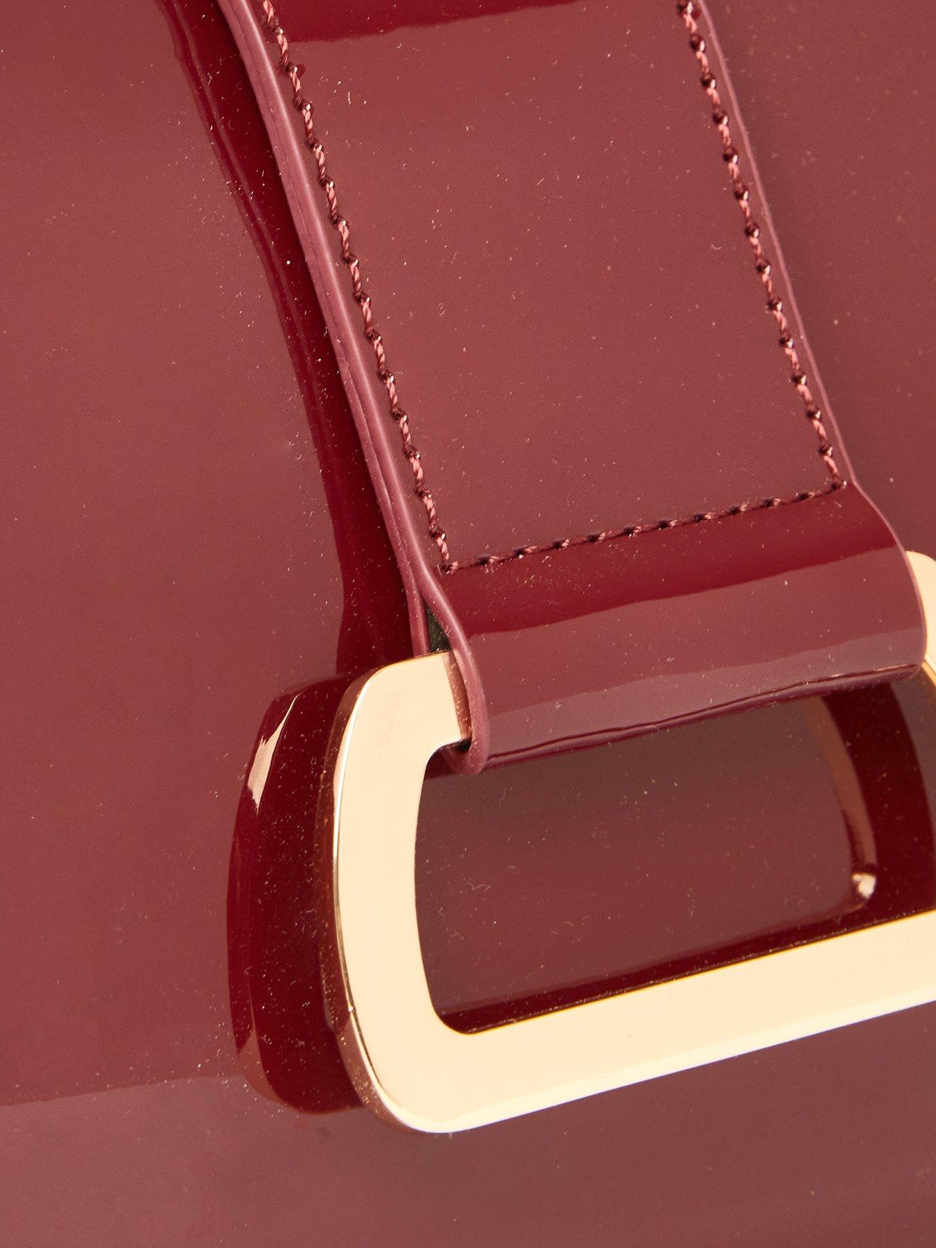 Image 5 of 5 of Quiz Burgundy Buckle Detail Shoulder Bag