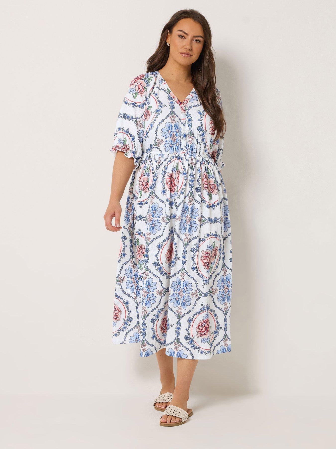 Yours Curve Raglan Prairie Dress - Cream
