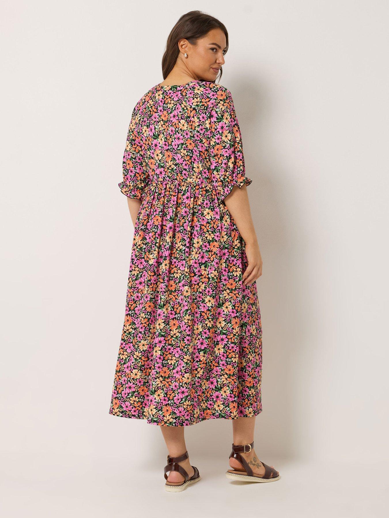 Image 2 of 5 of Yours Curve Raglan Prairie Dress - Black