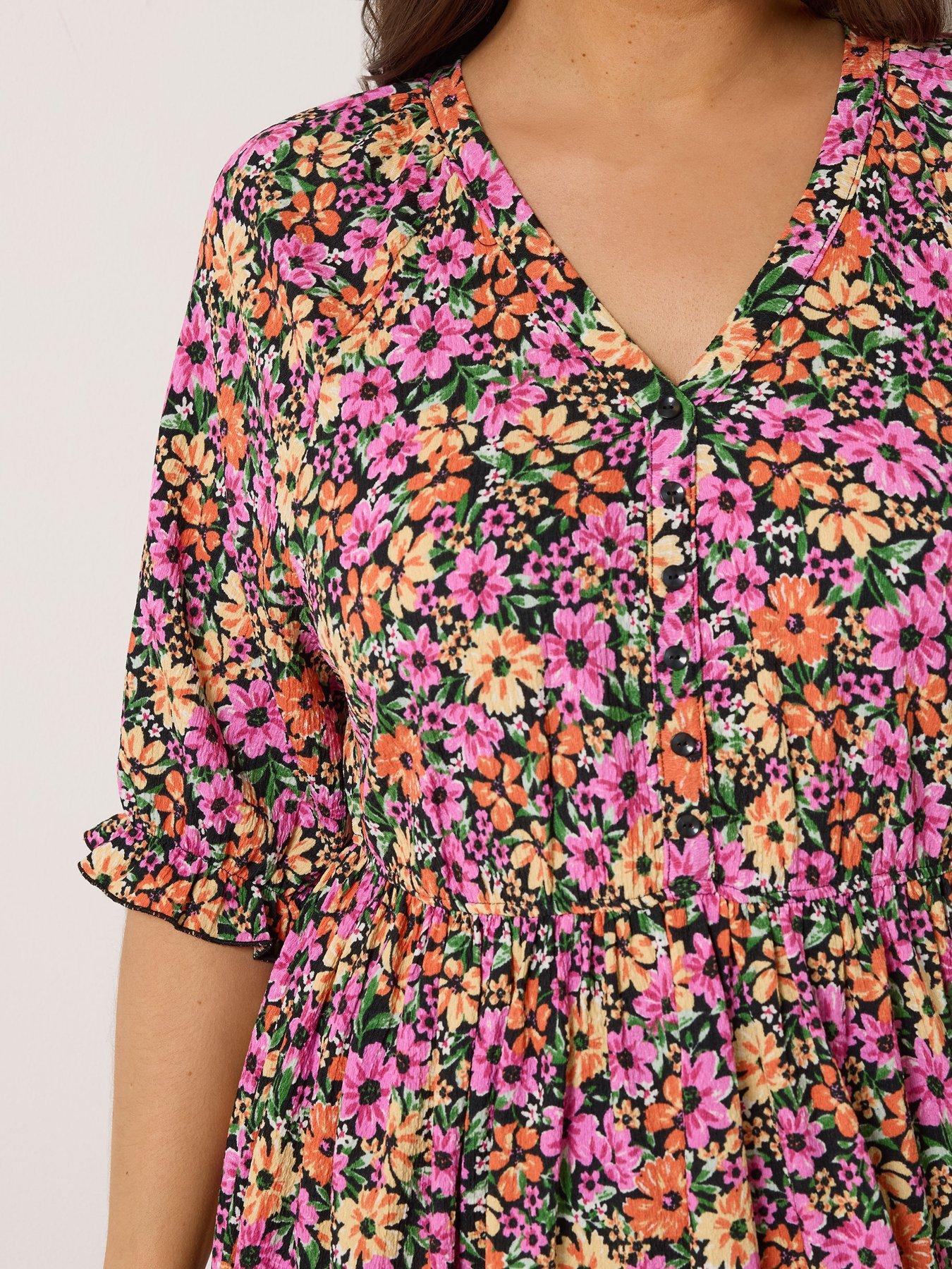 Image 4 of 5 of Yours Curve Raglan Prairie Dress - Black