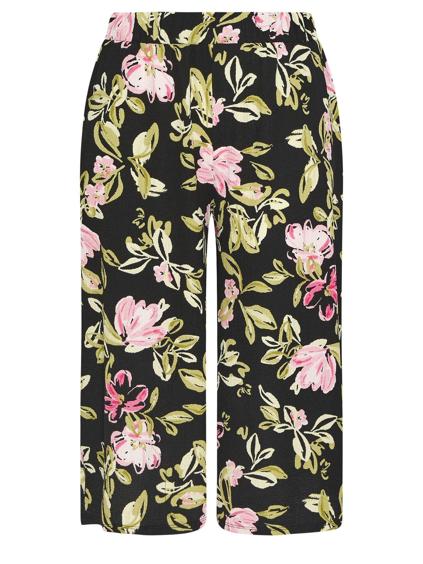 Image 5 of 5 of Yours Curve Printed Jersey Culotte - Black