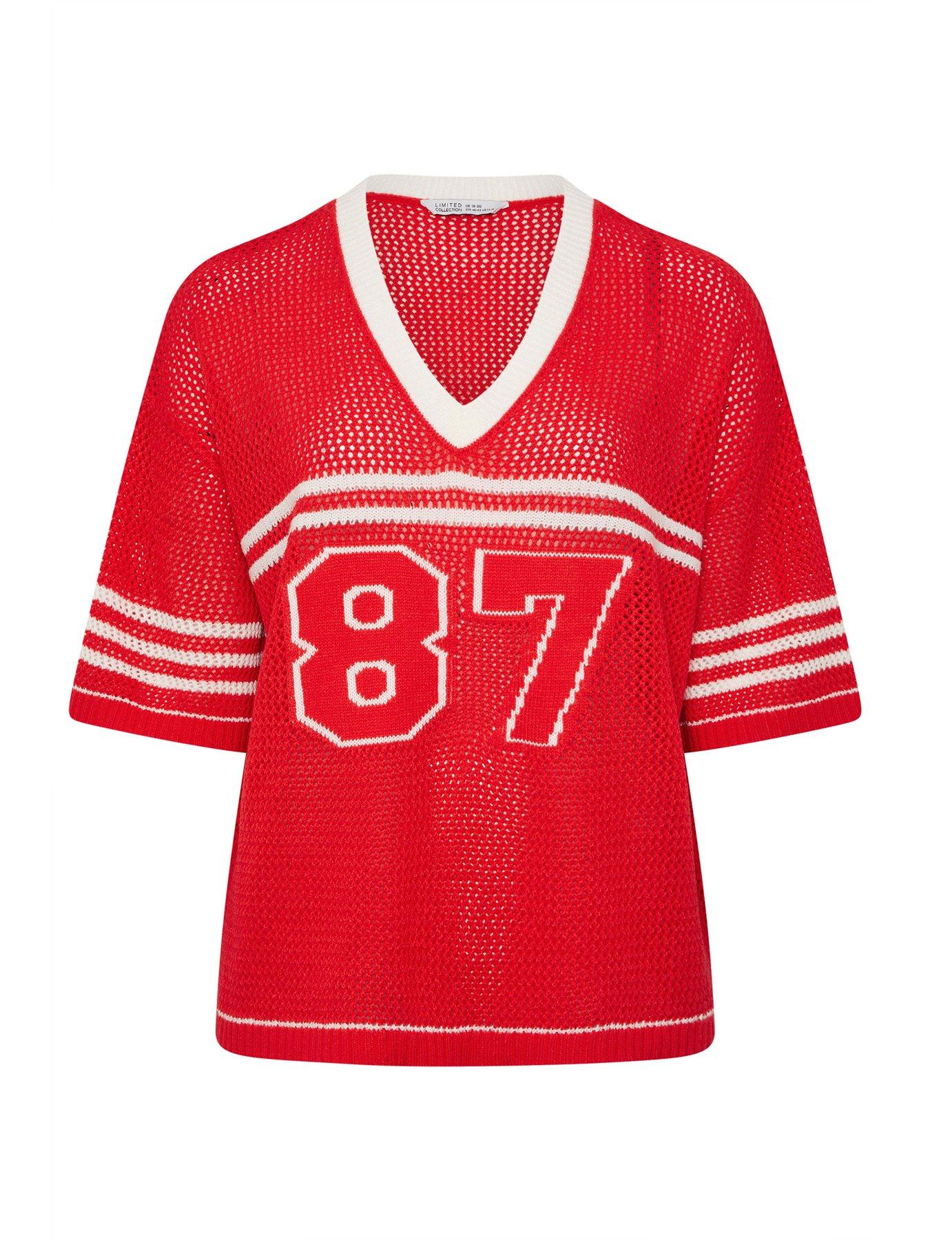 Image 5 of 5 of Yours Curve '87 Sport Crochet Top - Red