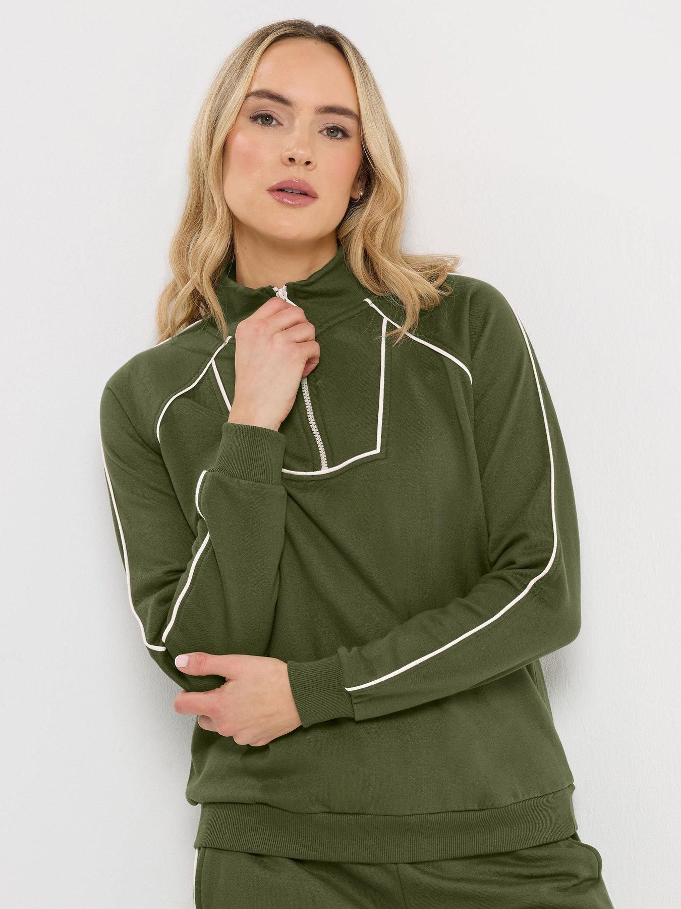 Long Tall Sally Tall Half Zip Piped Sweatshirt