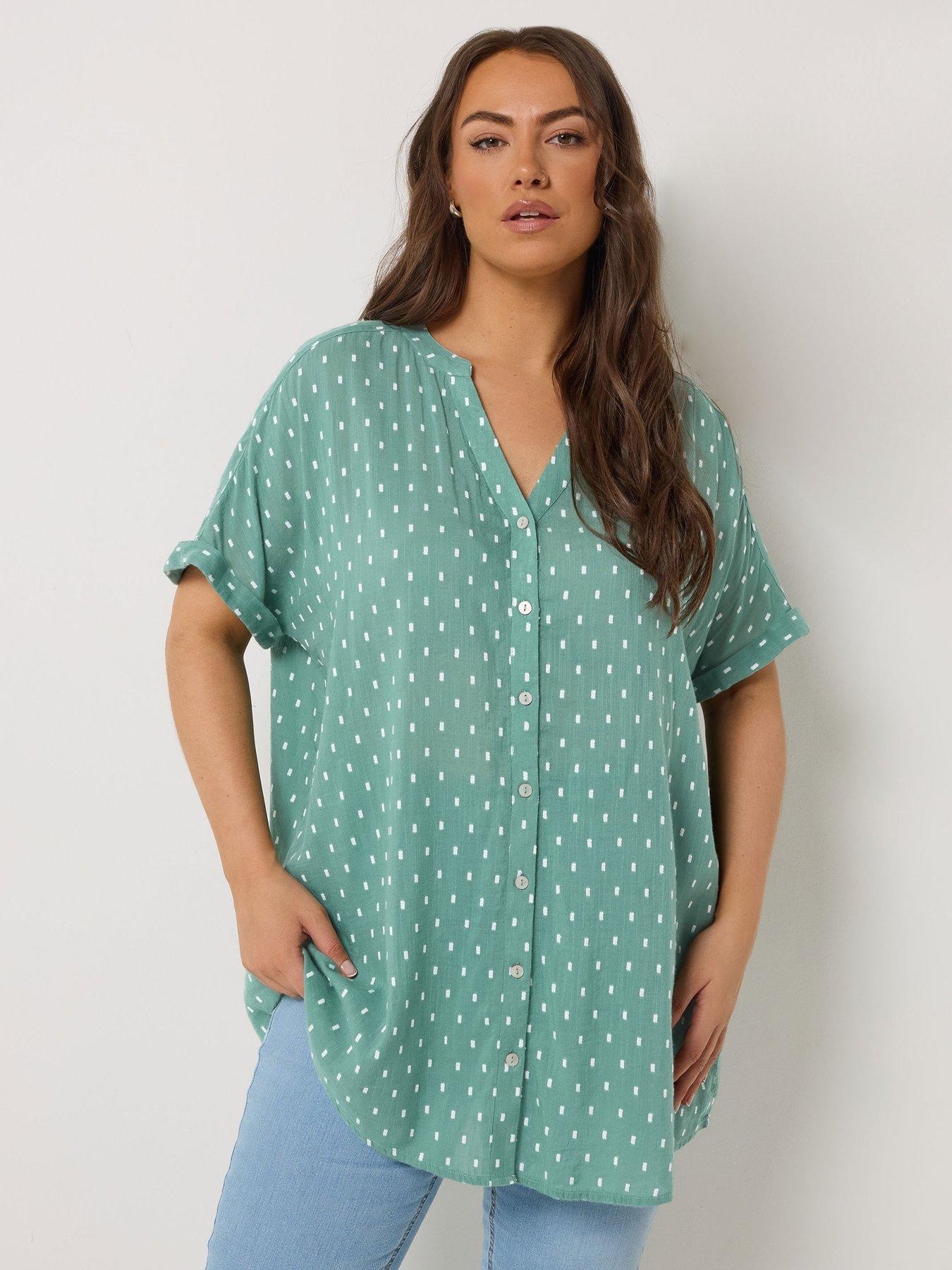 Yours Curve Dobby Notchneck Blouse