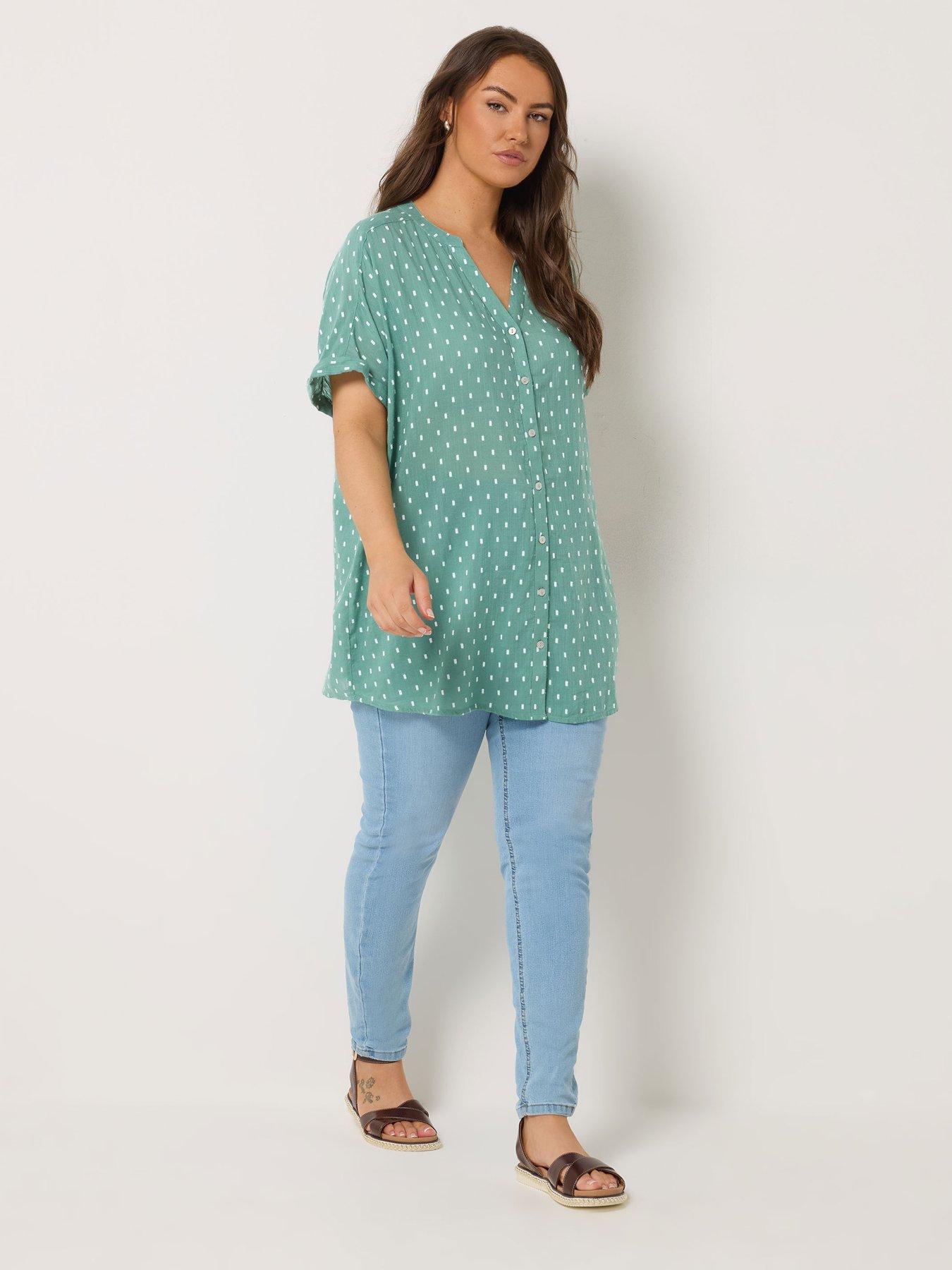 Image 3 of 5 of Yours Curve Dobby Notchneck Blouse