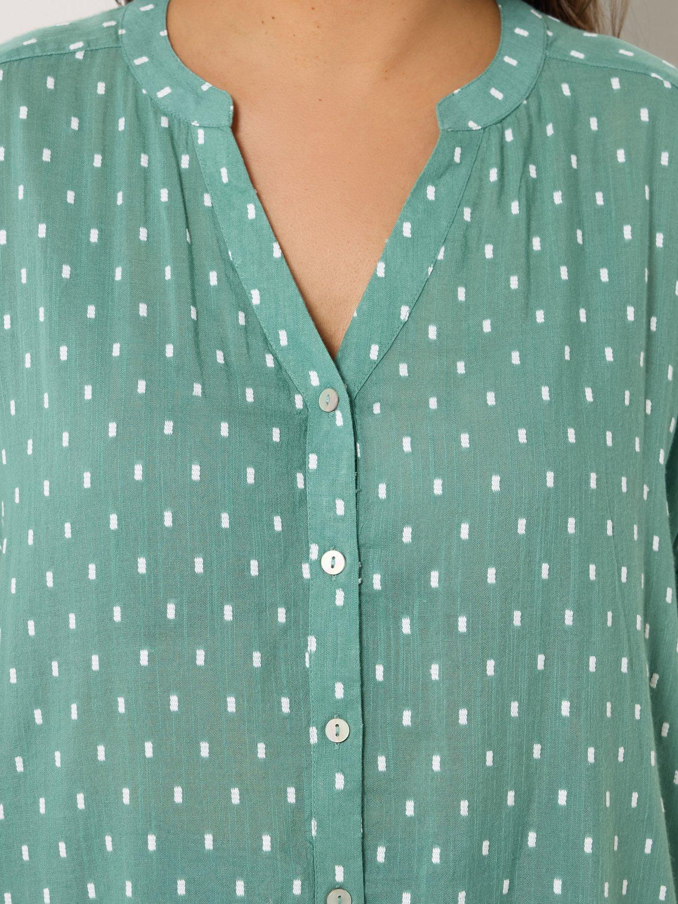 Image 4 of 5 of Yours Curve Dobby Notchneck Blouse