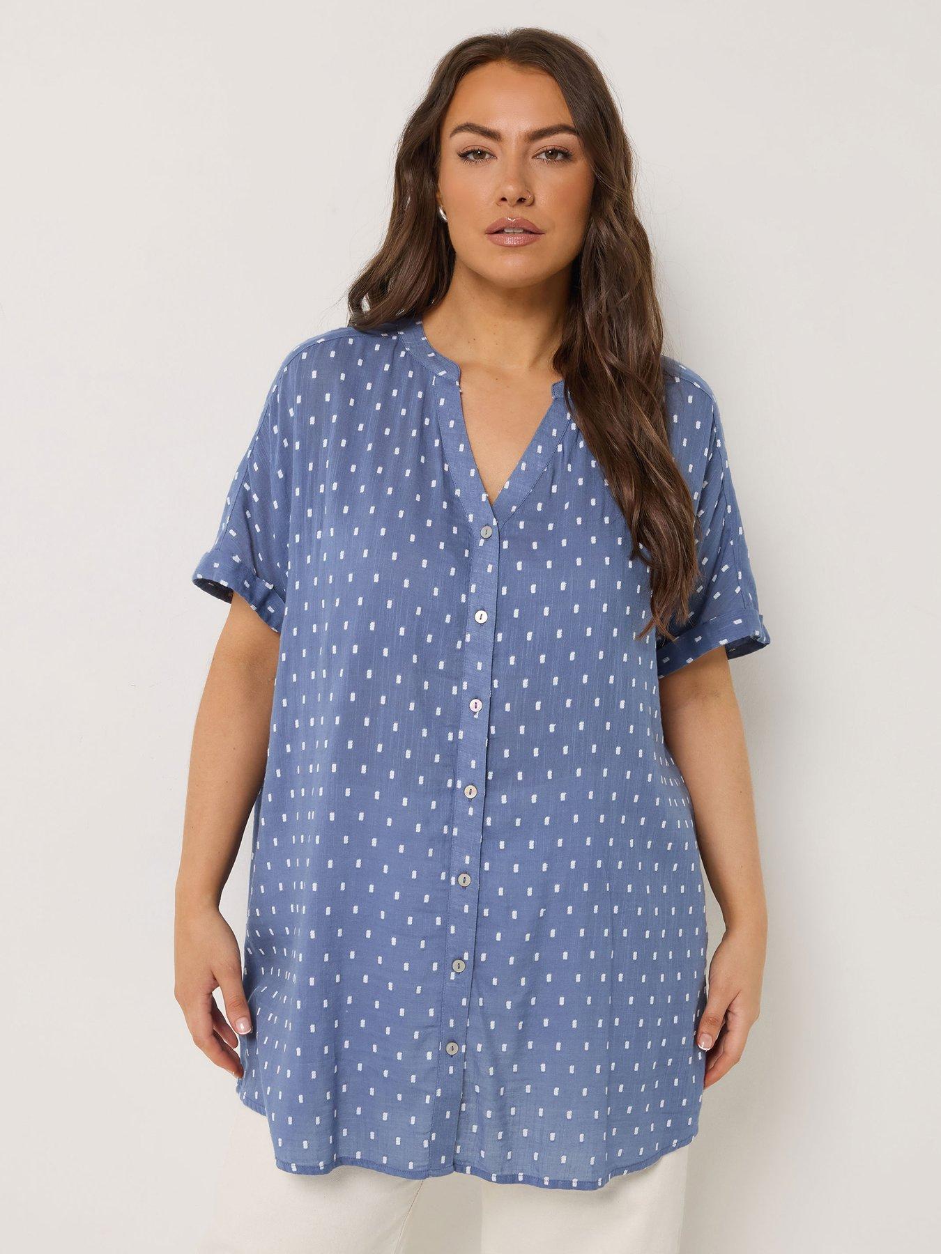 Image 1 of 5 of Yours Curve Dobby Notchneck Blouse