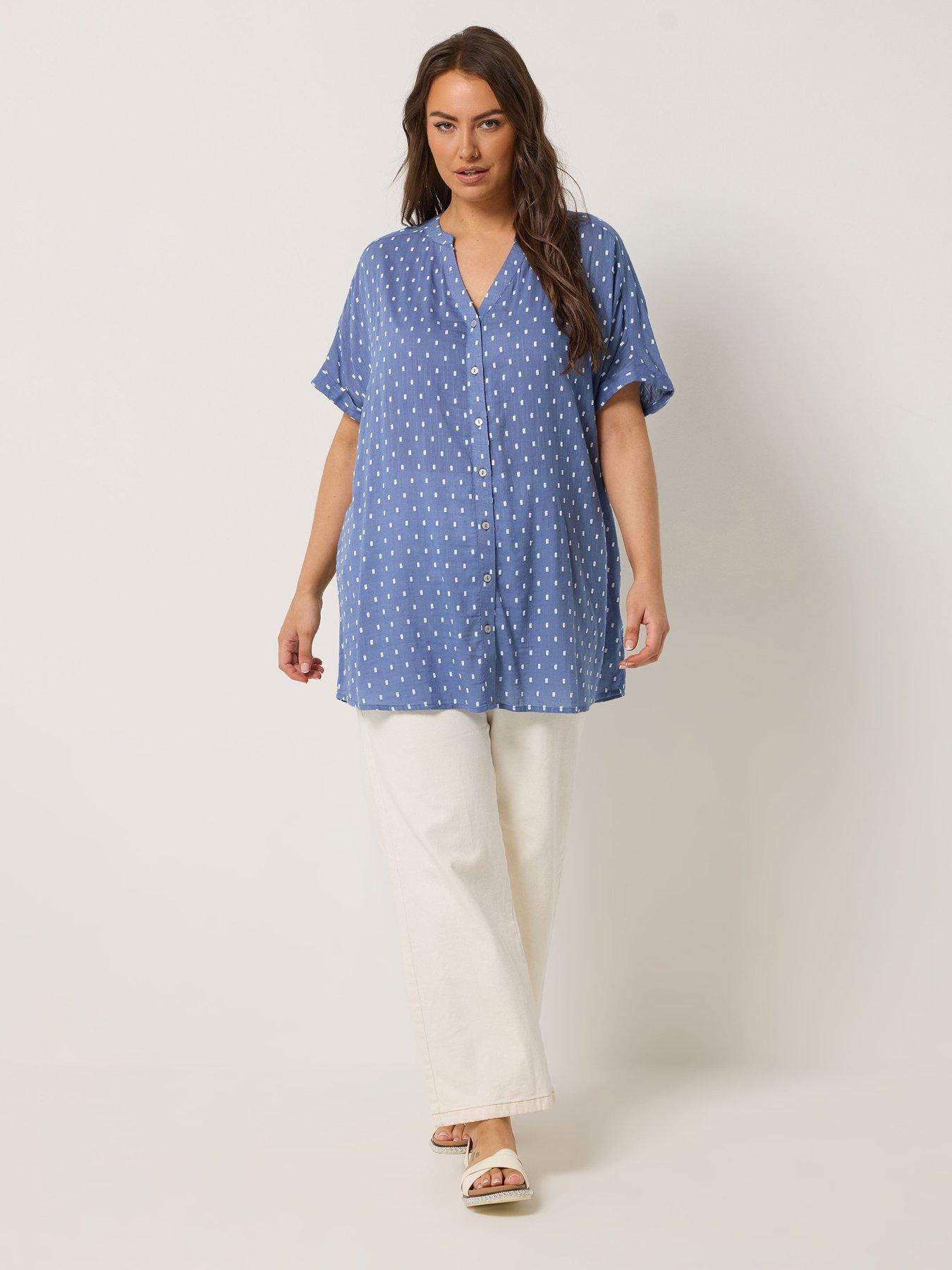 Image 3 of 5 of Yours Curve Dobby Notchneck Blouse