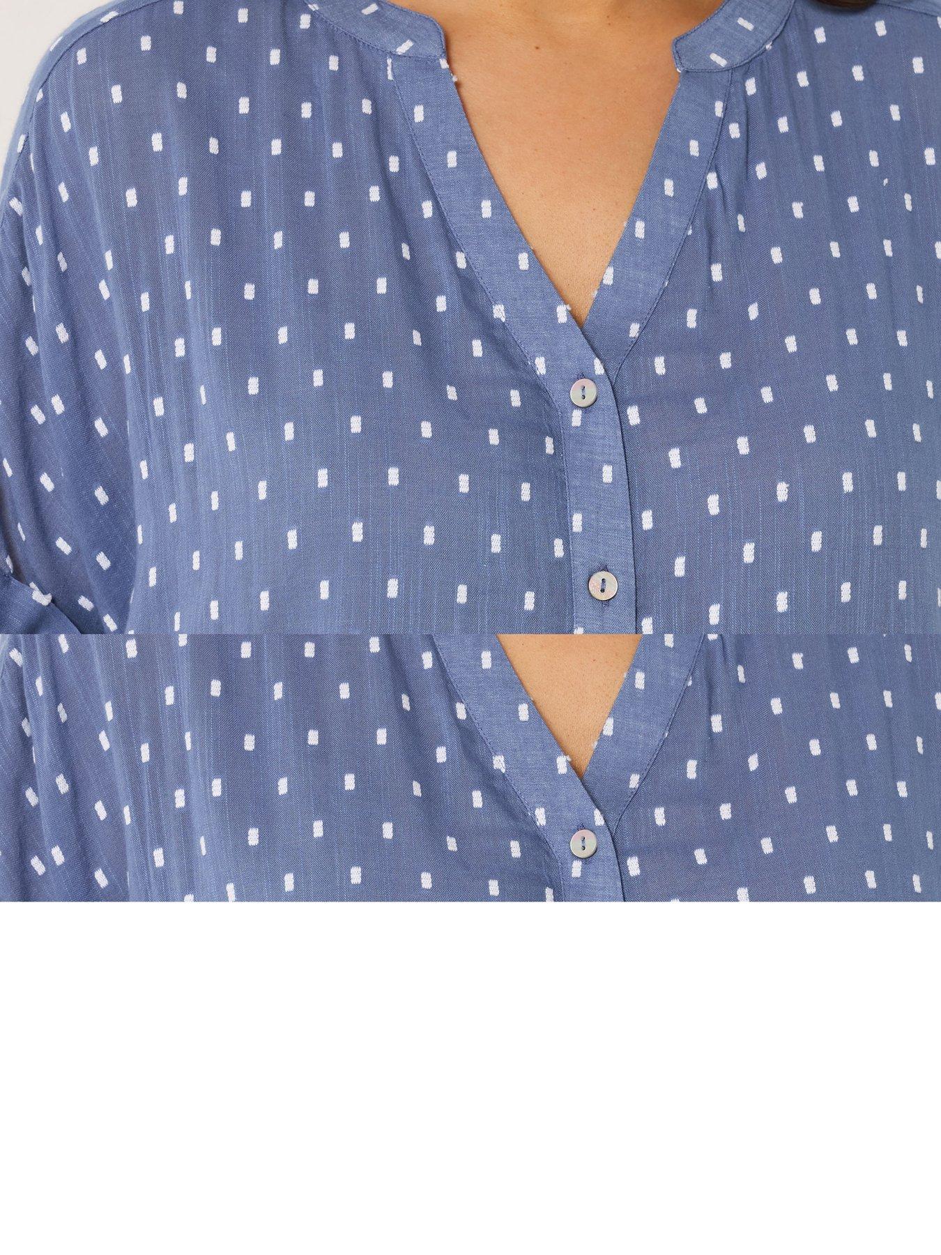 Image 4 of 5 of Yours Curve Dobby Notchneck Blouse