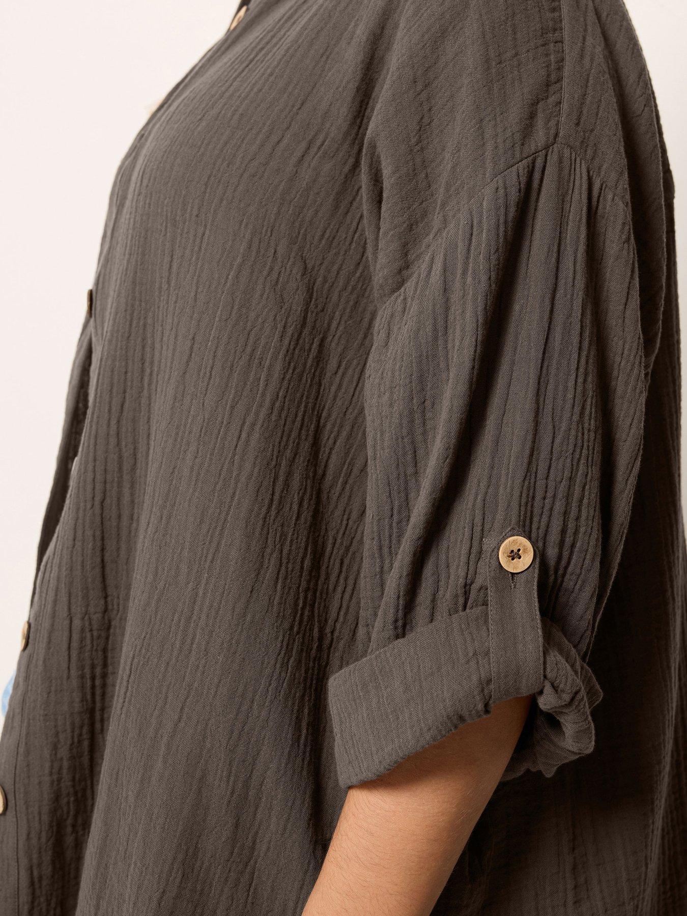 Image 4 of 5 of Yours Curve Cheesecloth Shirt