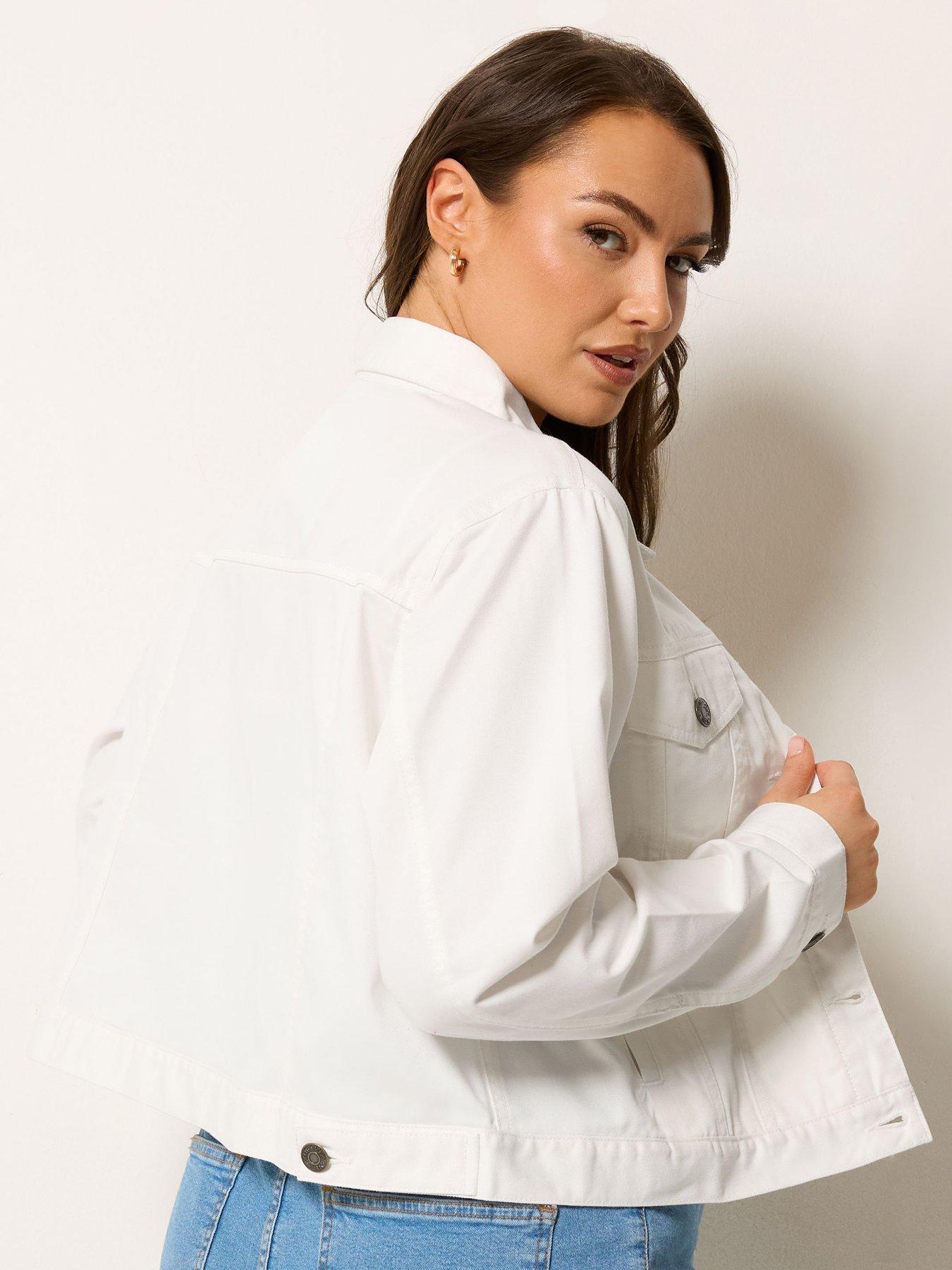 Image 2 of 5 of Yours Curve Denim Jacket - White