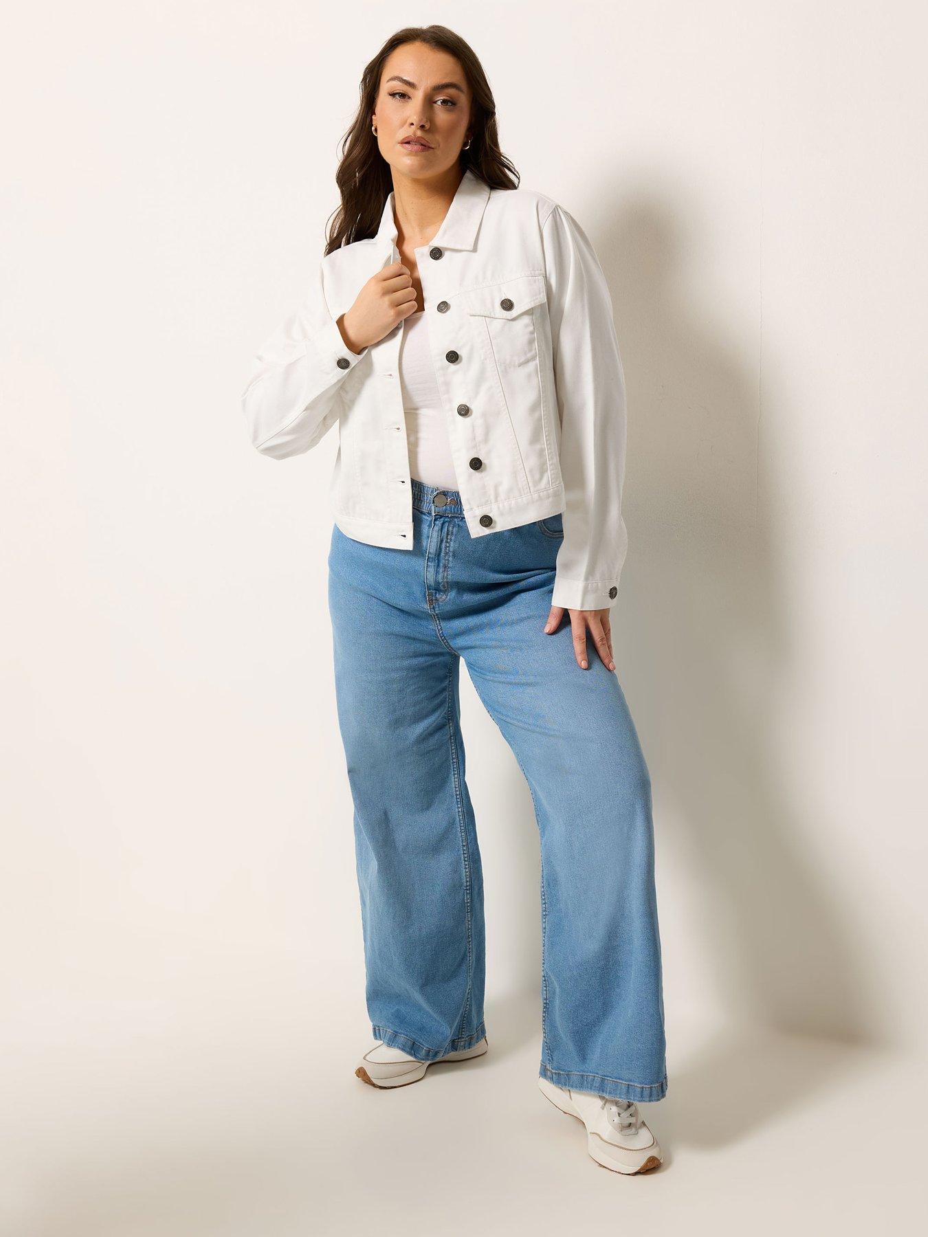 Image 3 of 5 of Yours Curve Denim Jacket - White