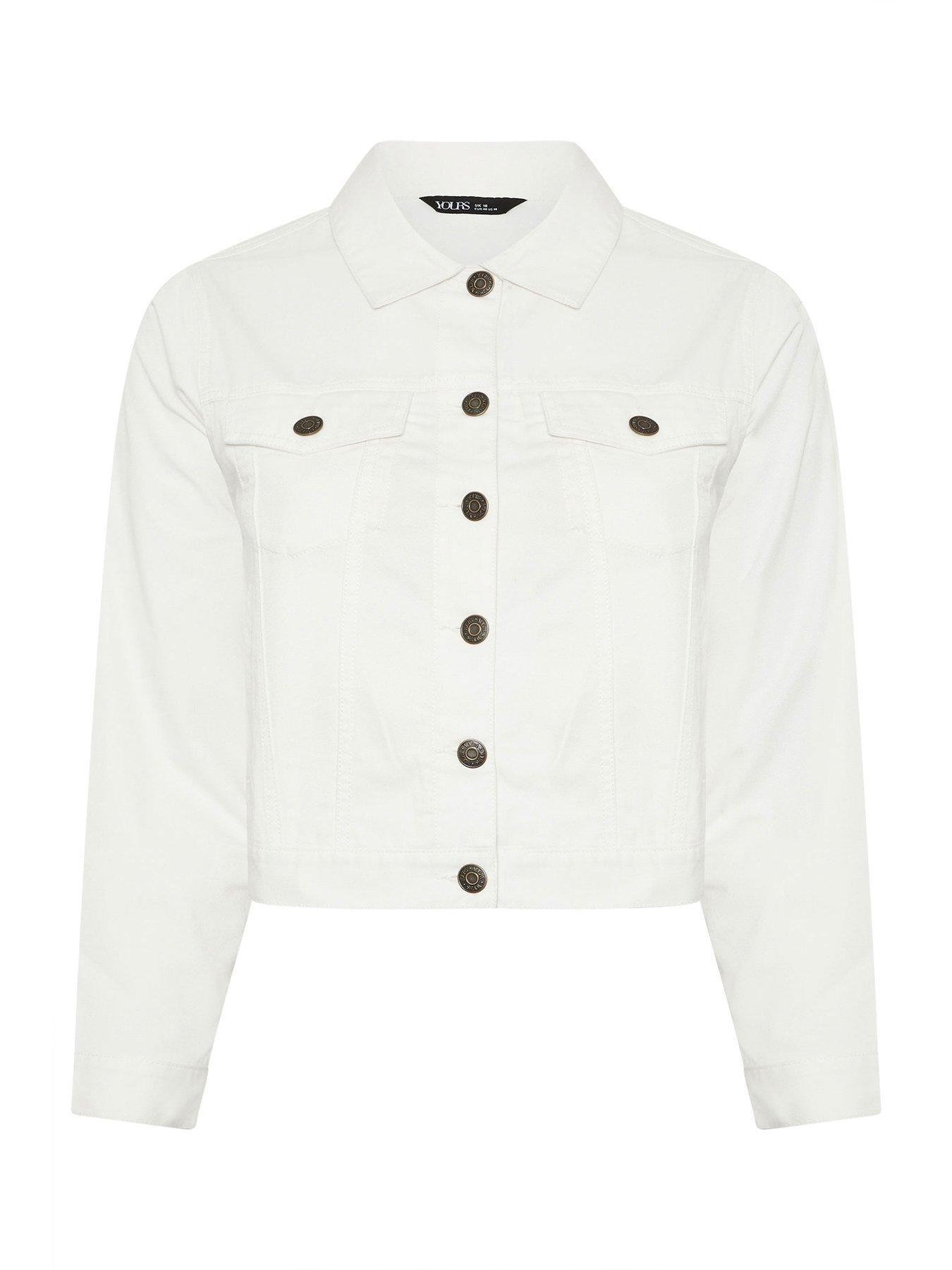 Image 5 of 5 of Yours Curve Denim Jacket - White