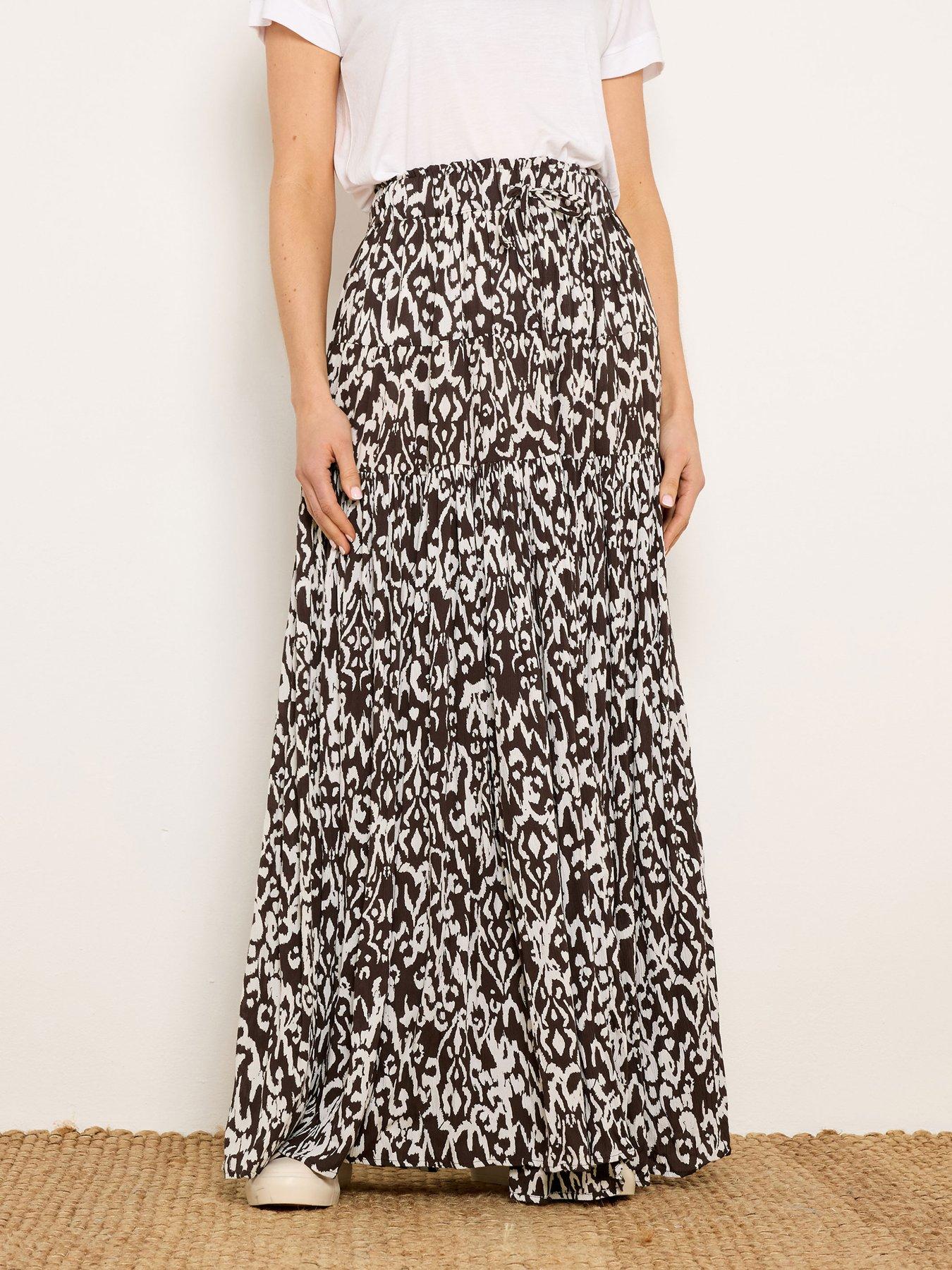 Long Tall Sally Tall Abstract Tiered Maxi Skirt