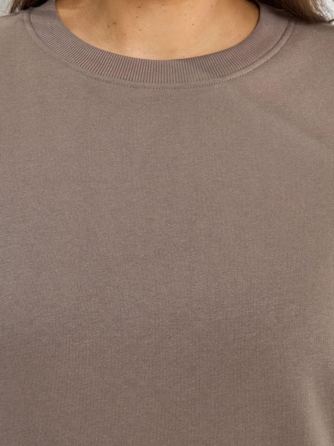 Image 5 of 6 of Yours Curve 2 Pack Crew Neck Sweatshirts - Brown