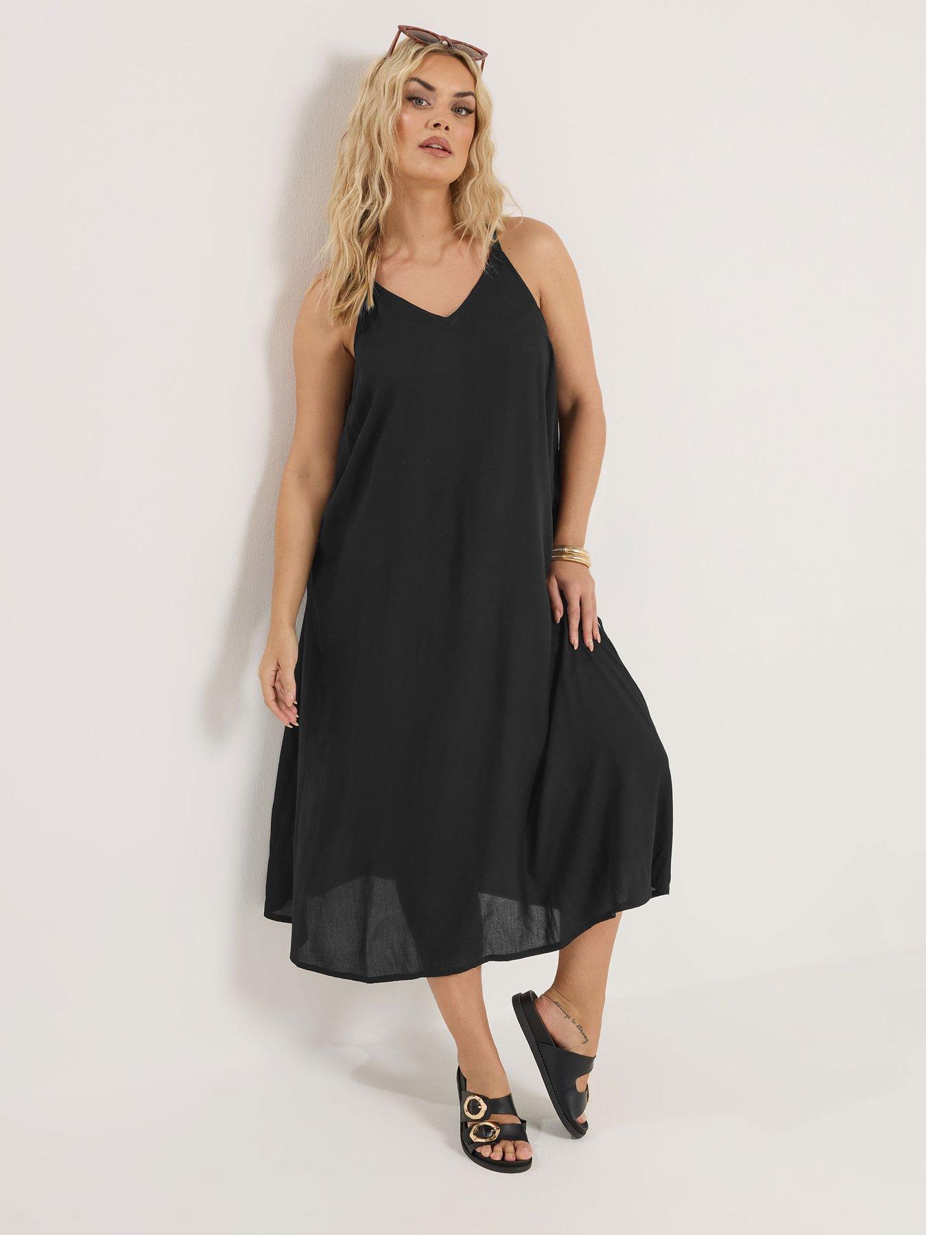 Image 3 of 6 of Yours Curve Throw On Maxi Dress - Black