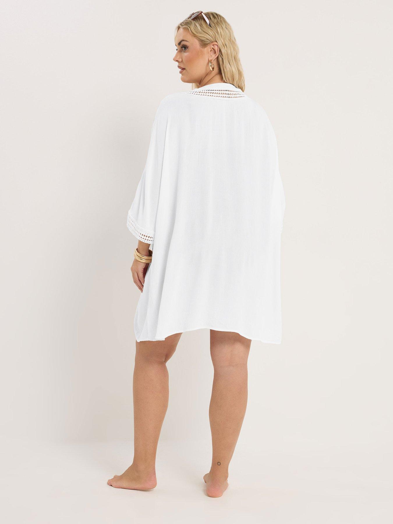 Image 2 of 5 of Yours Curve Crinkle Coverup - White