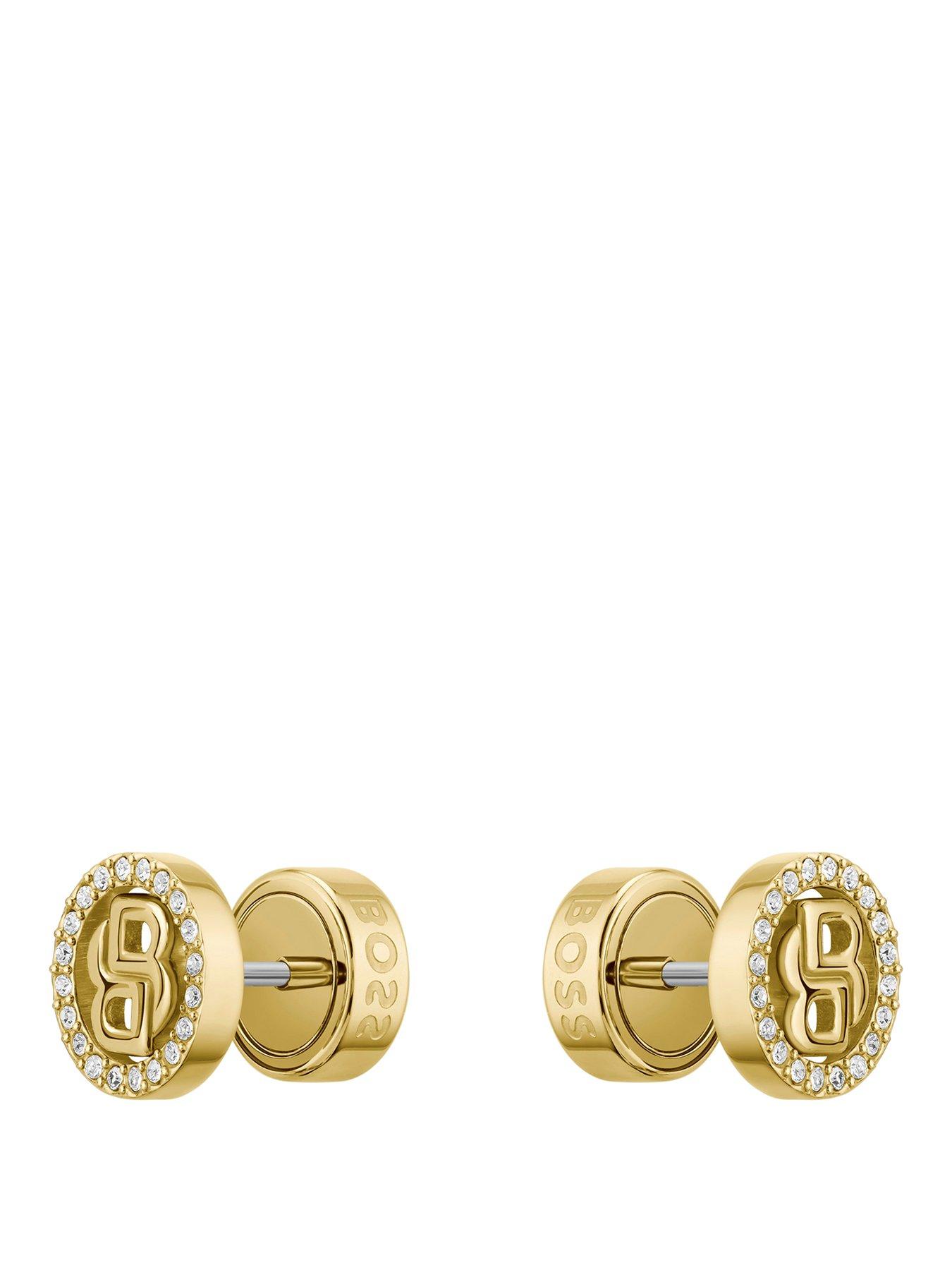 BOSS Double B Divine Gold IP Earrings