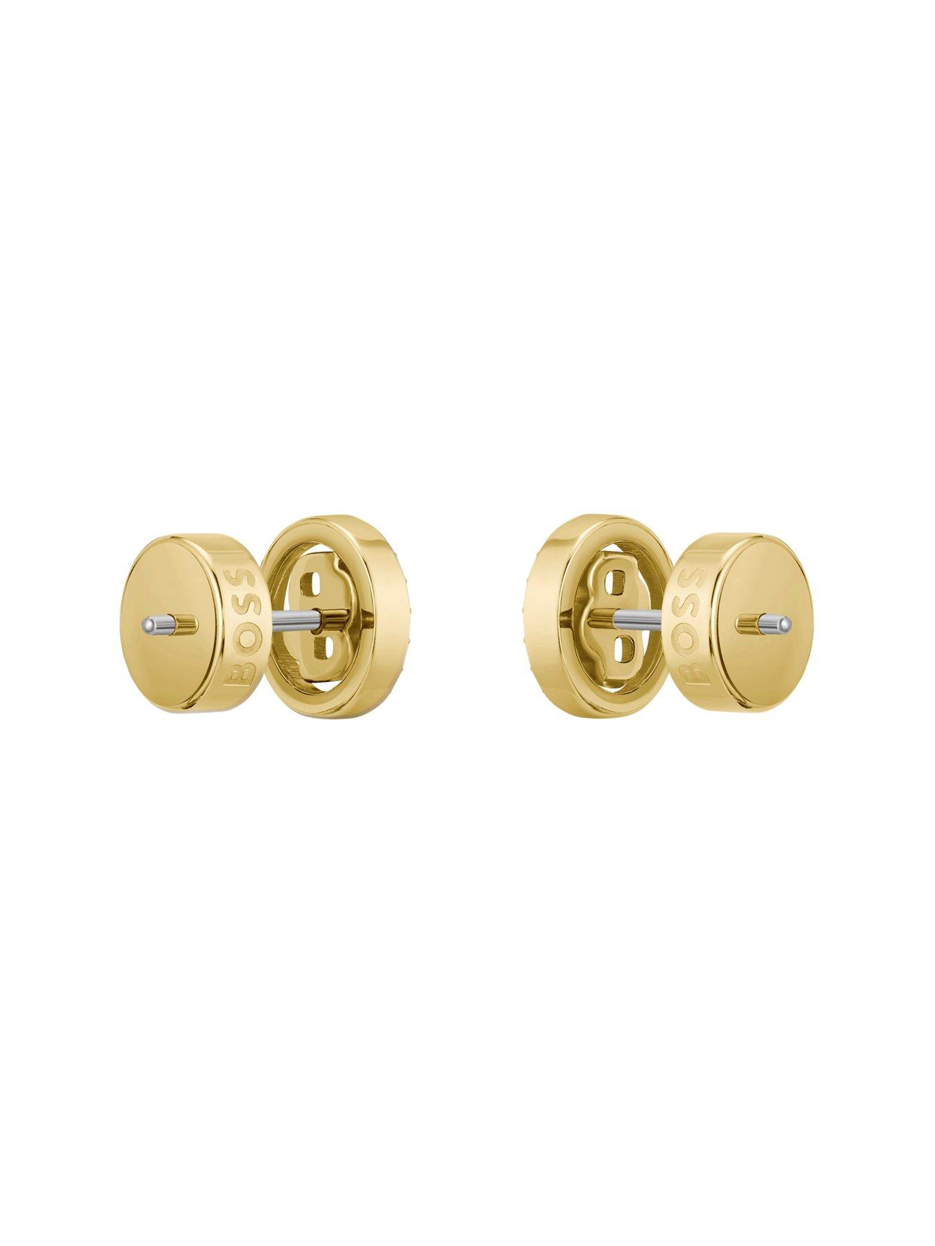 Image 3 of 6 of BOSS Double B Divine Gold IP Earrings