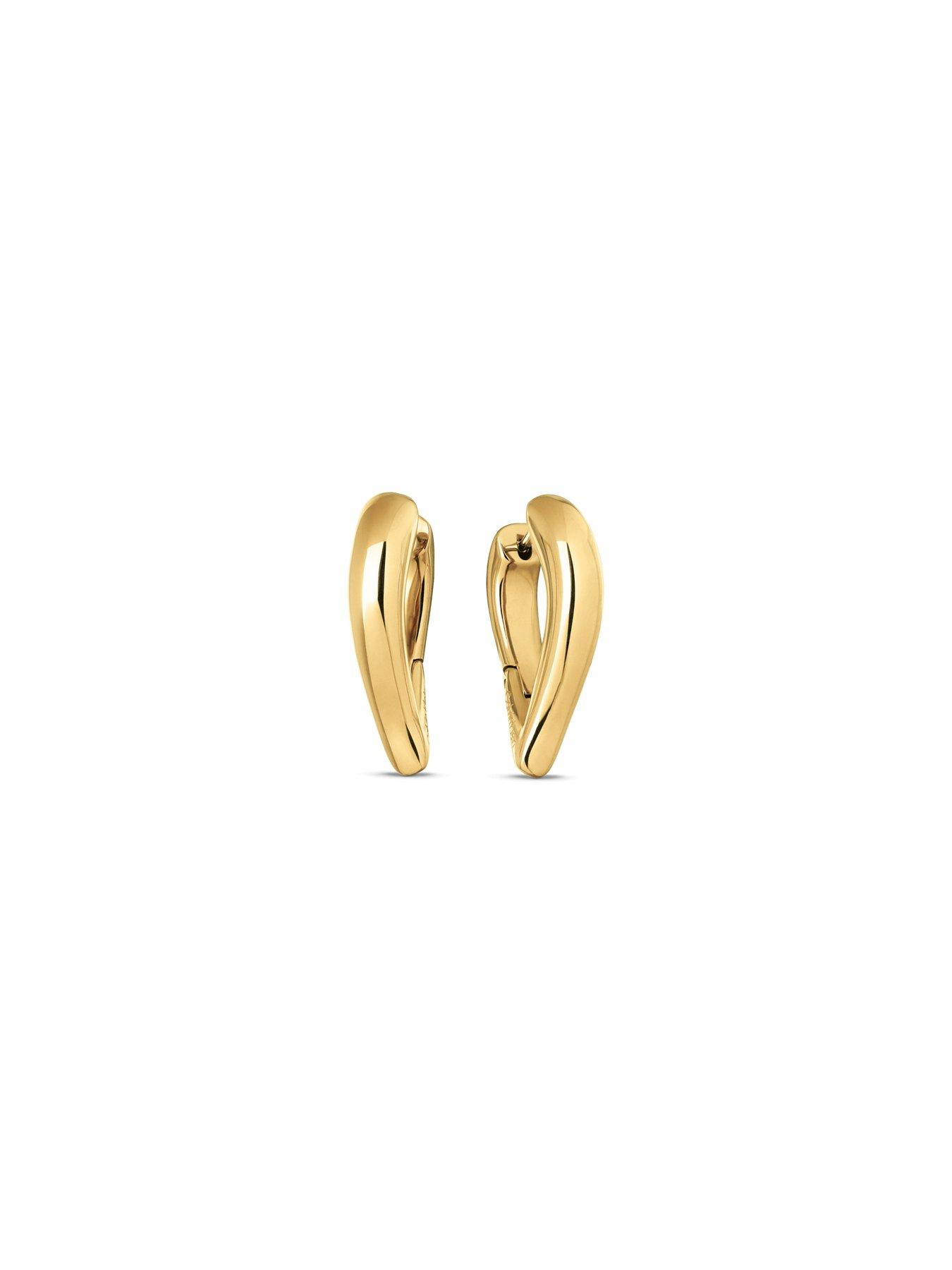 Image 3 of 5 of Calvin Klein Womens CK Sculptured Drops Gold Plated Earrings