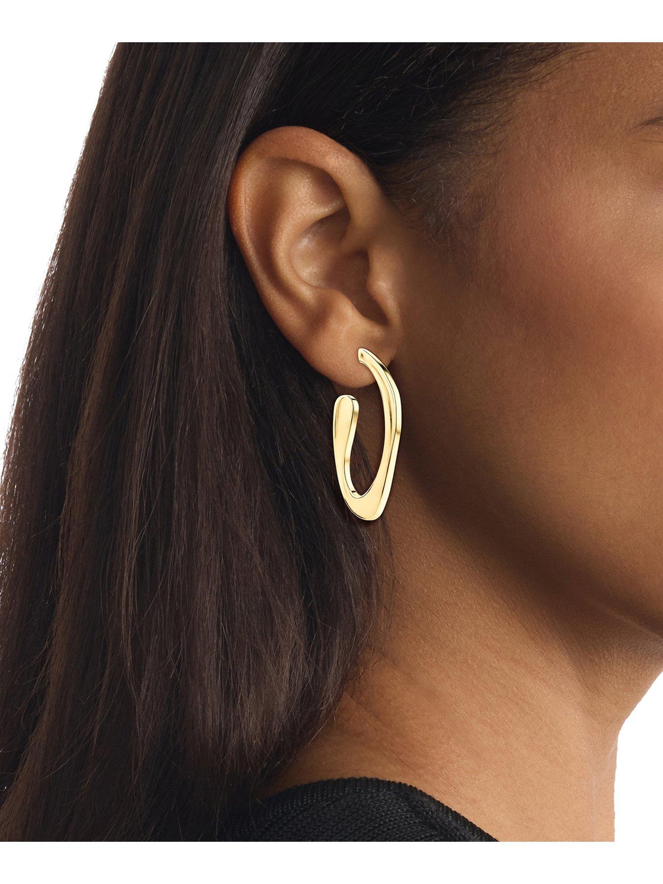Image 3 of 4 of Calvin Klein Womens CK Harmonious Connection Gold Plated Earrings