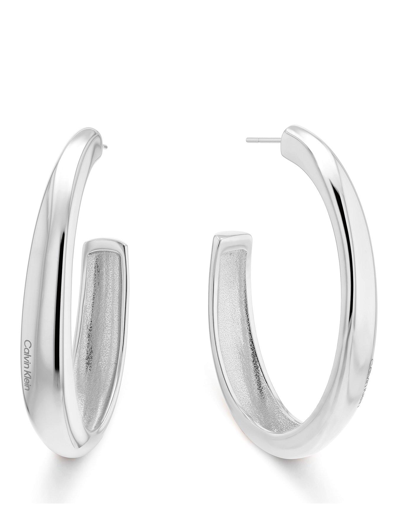 Calvin Klein Womens CK Modern Purity Stainless Steel Earrings