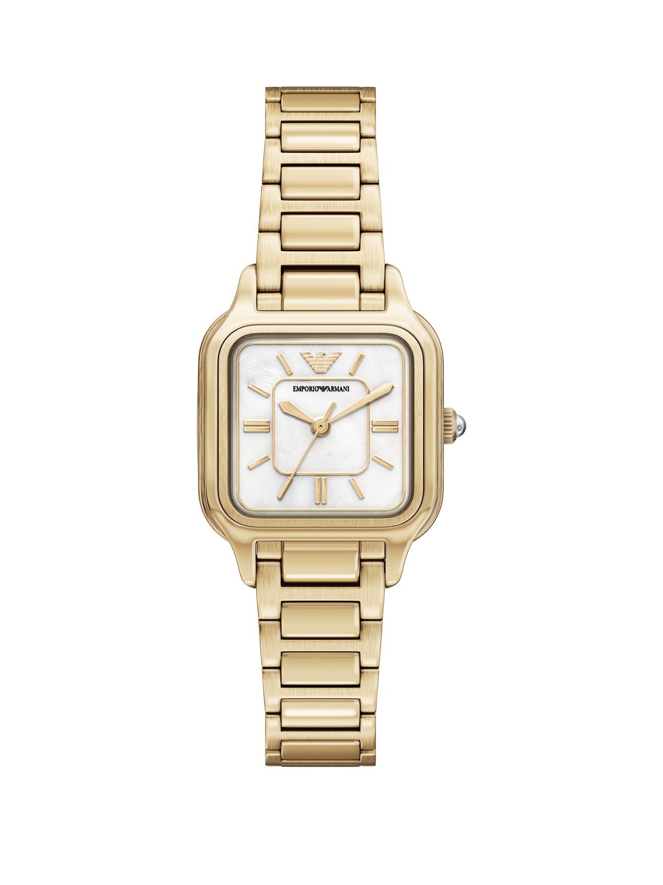 Emporio Armani Womens Three-Hand Gold-Tone Stainless Steel Watch, AR11744