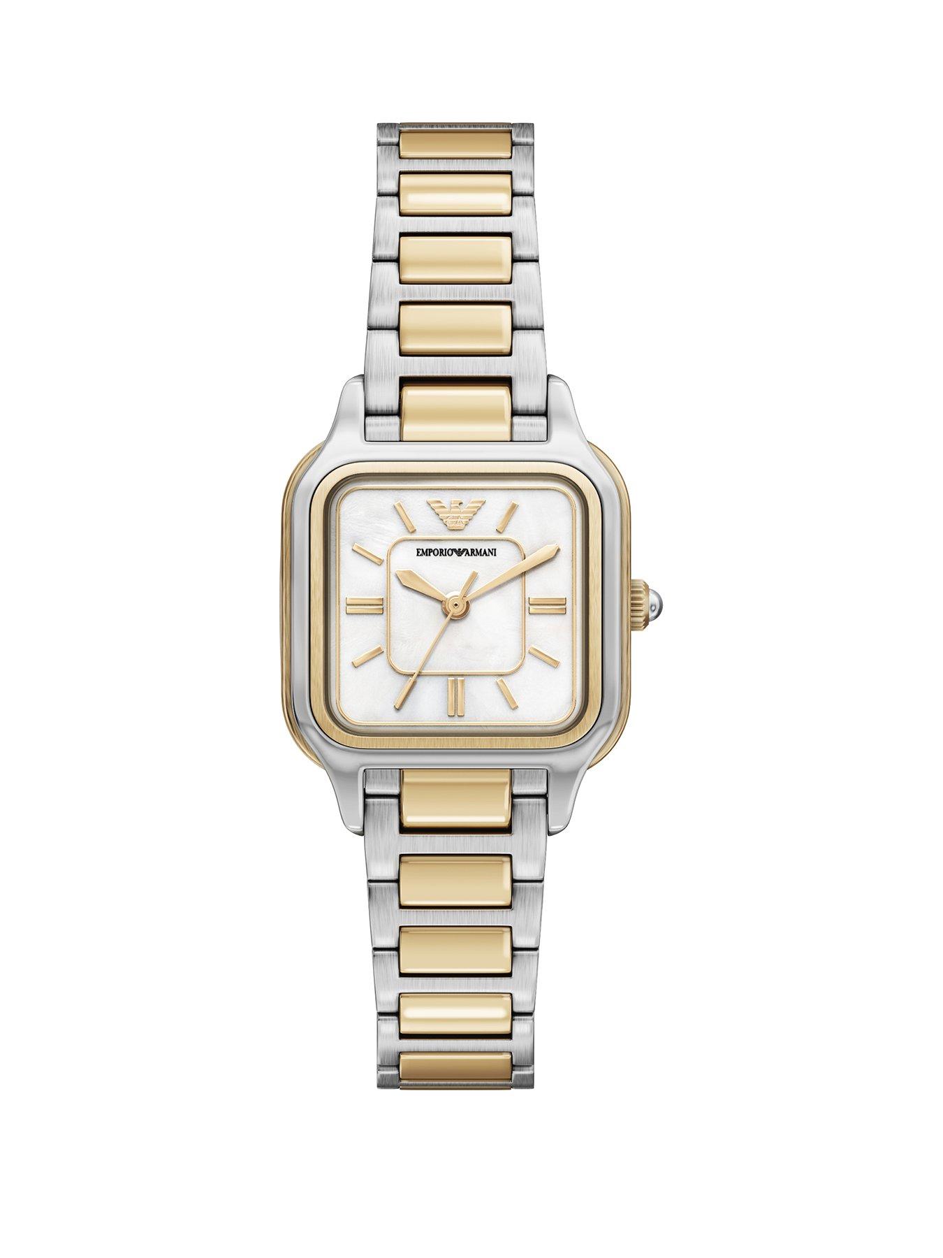 Emporio Armani Womens Three-Hand Two-Tone Stainless Steel Watch, AR11745